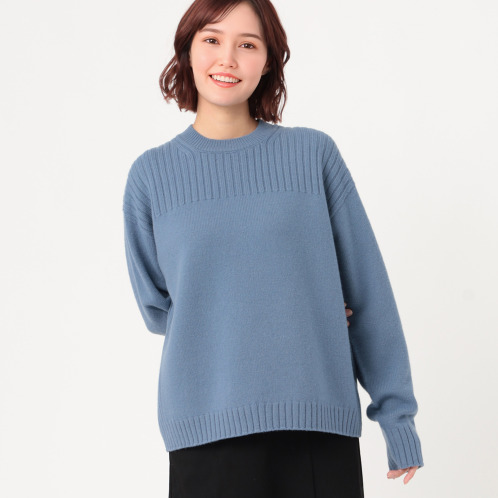 エマキュレイト　日本製　メリノウール　梳毛　ホールガーメント　ニットプルオーバー