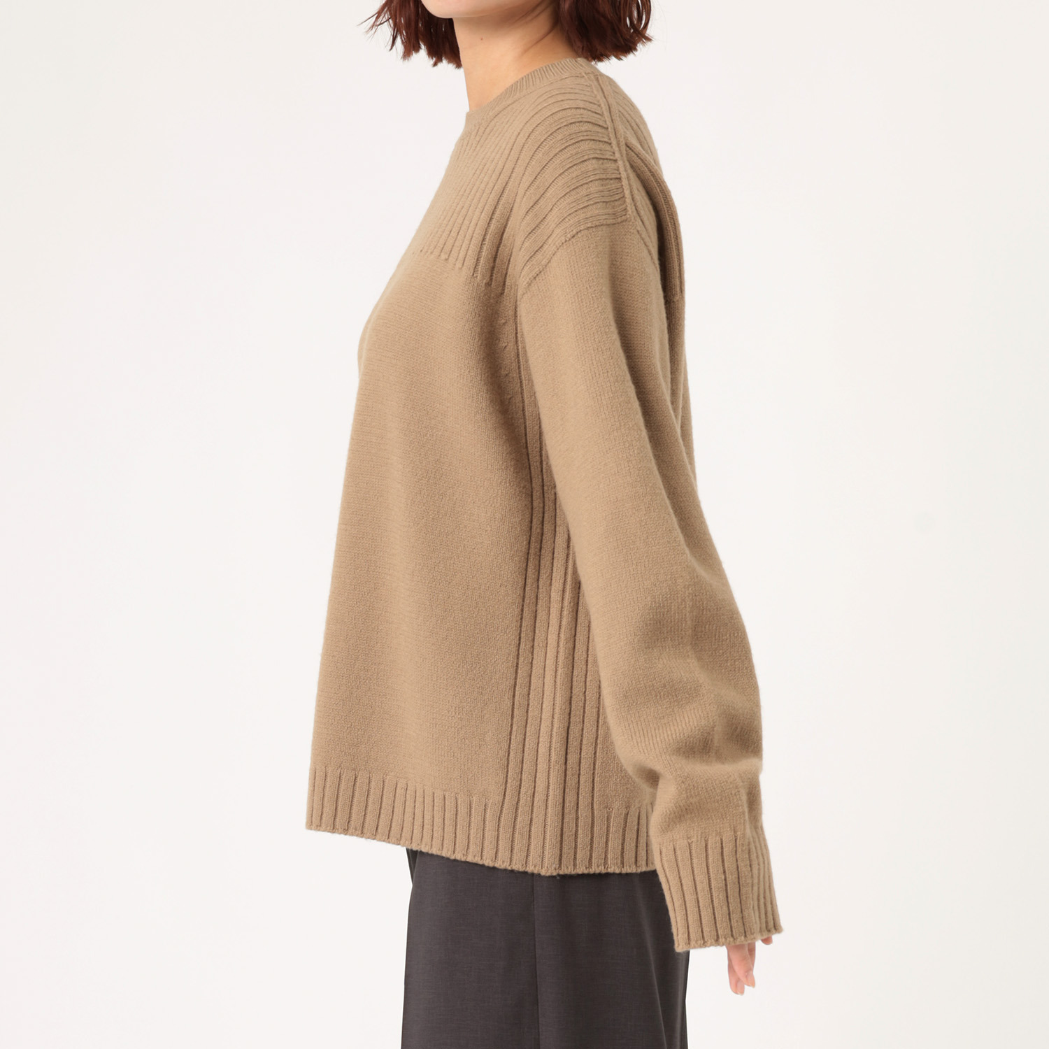 エマキュレイト 日本製　メリノウール 梳毛　ホールガーメント ニットプルオーバー