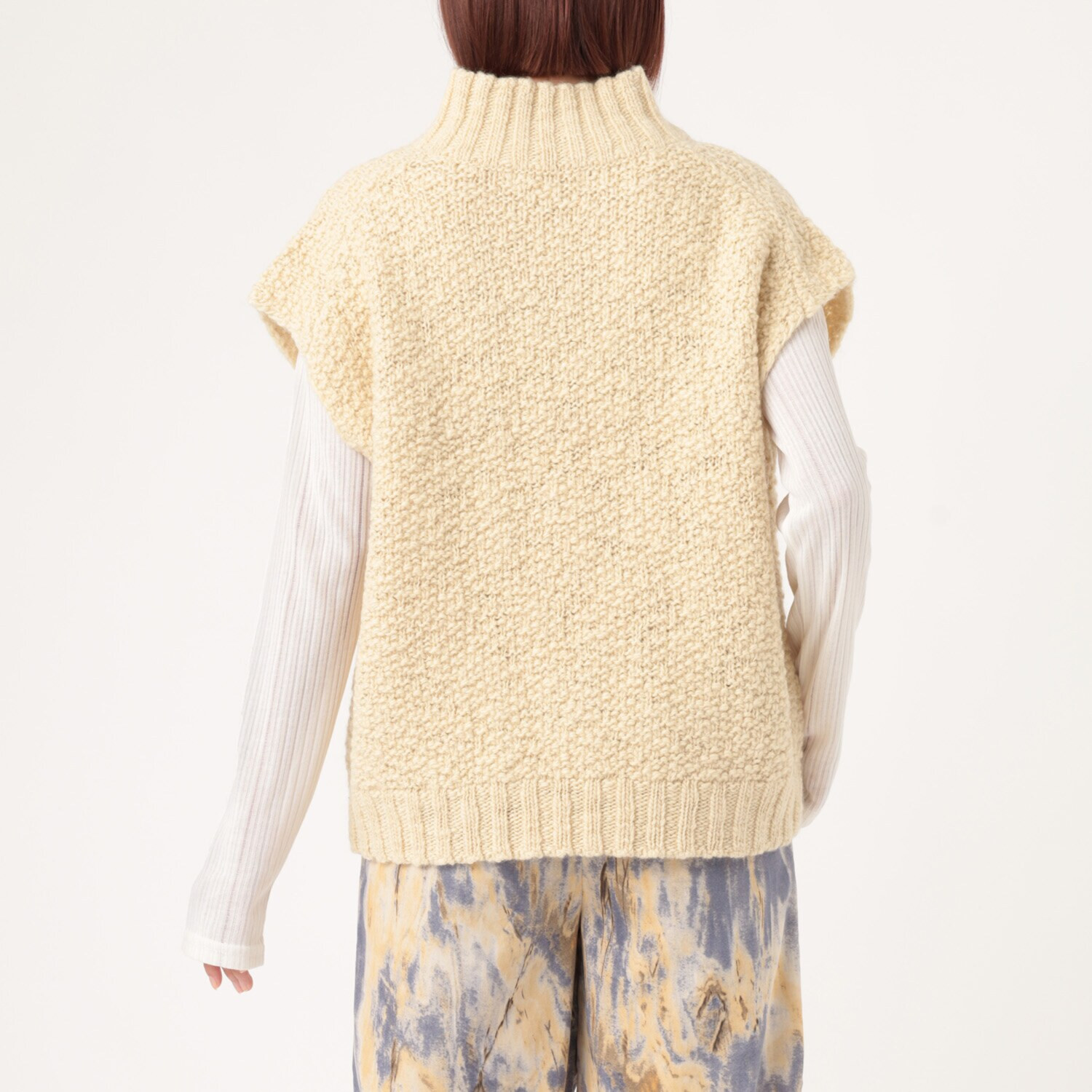 エマキュレイト 日本製 ウールスラブ ハイネックベスト