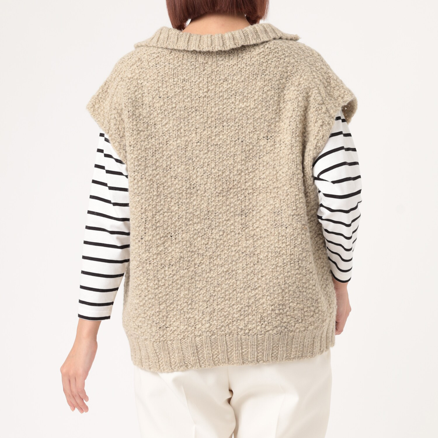 エマキュレイト 日本製 ウールスラブ ハイネックベスト