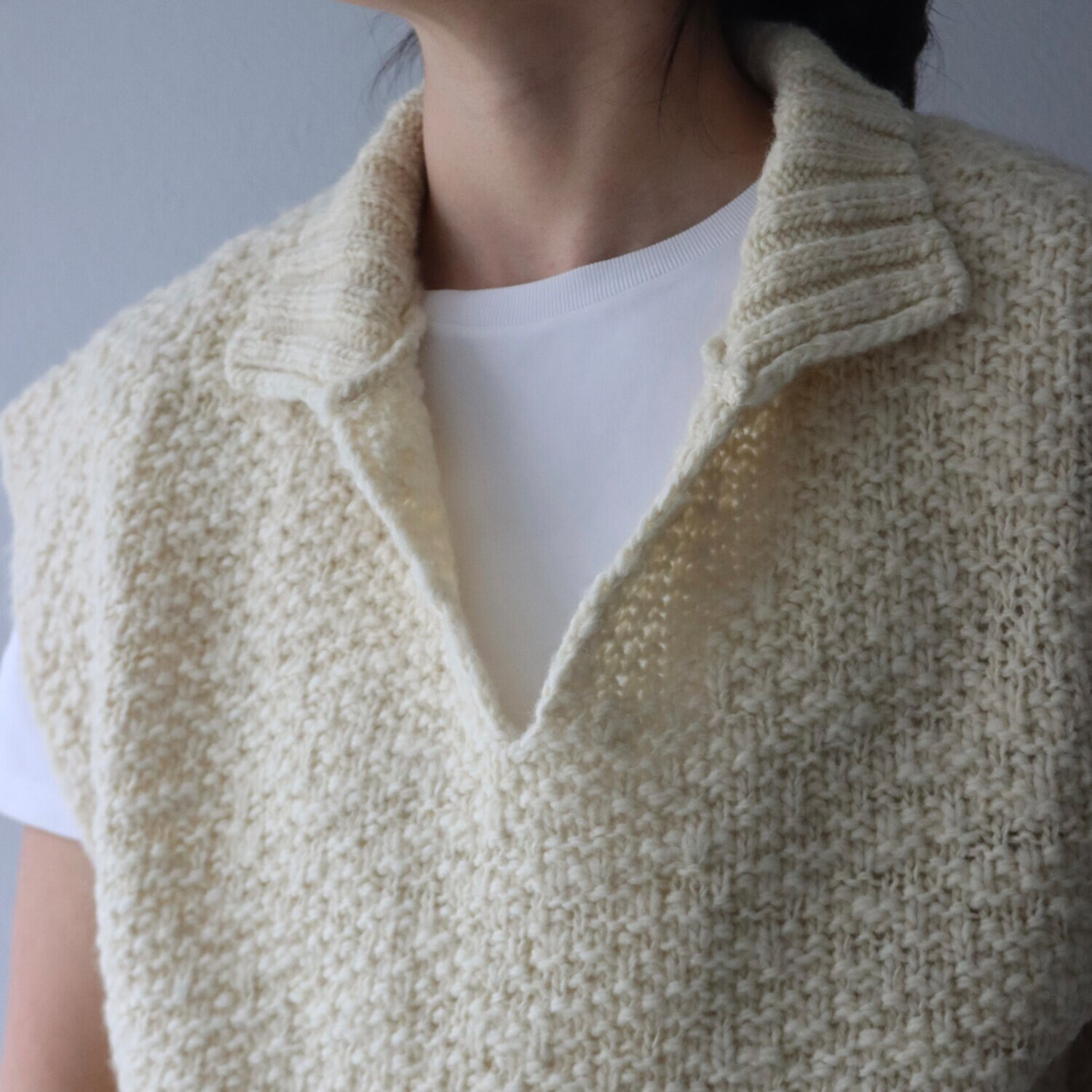 エマキュレイト 日本製 ウールスラブ ハイネックベスト