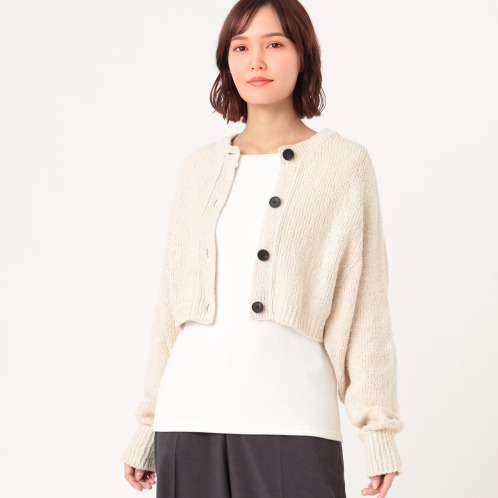 エマキュレイト　日本製　綿１００％　ホールガーメント　ショートカーディガン