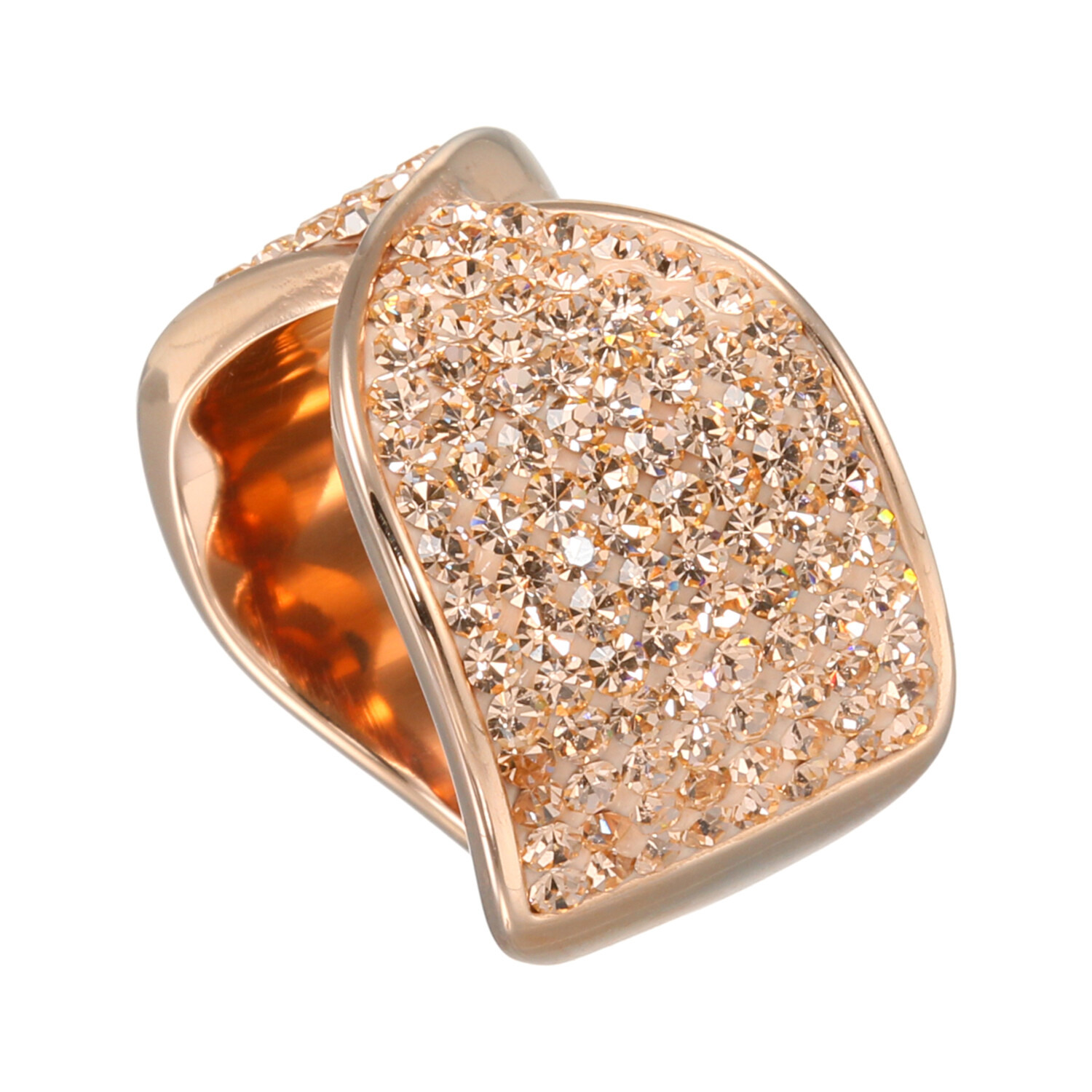 エービーステン ステンレス クリスタルガラス ツイストデザイン リング