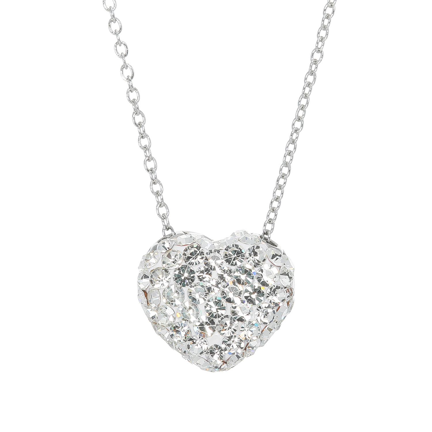 エービーステン ステンレス クリスタルガラス ミニハートモティーフ ネックレス