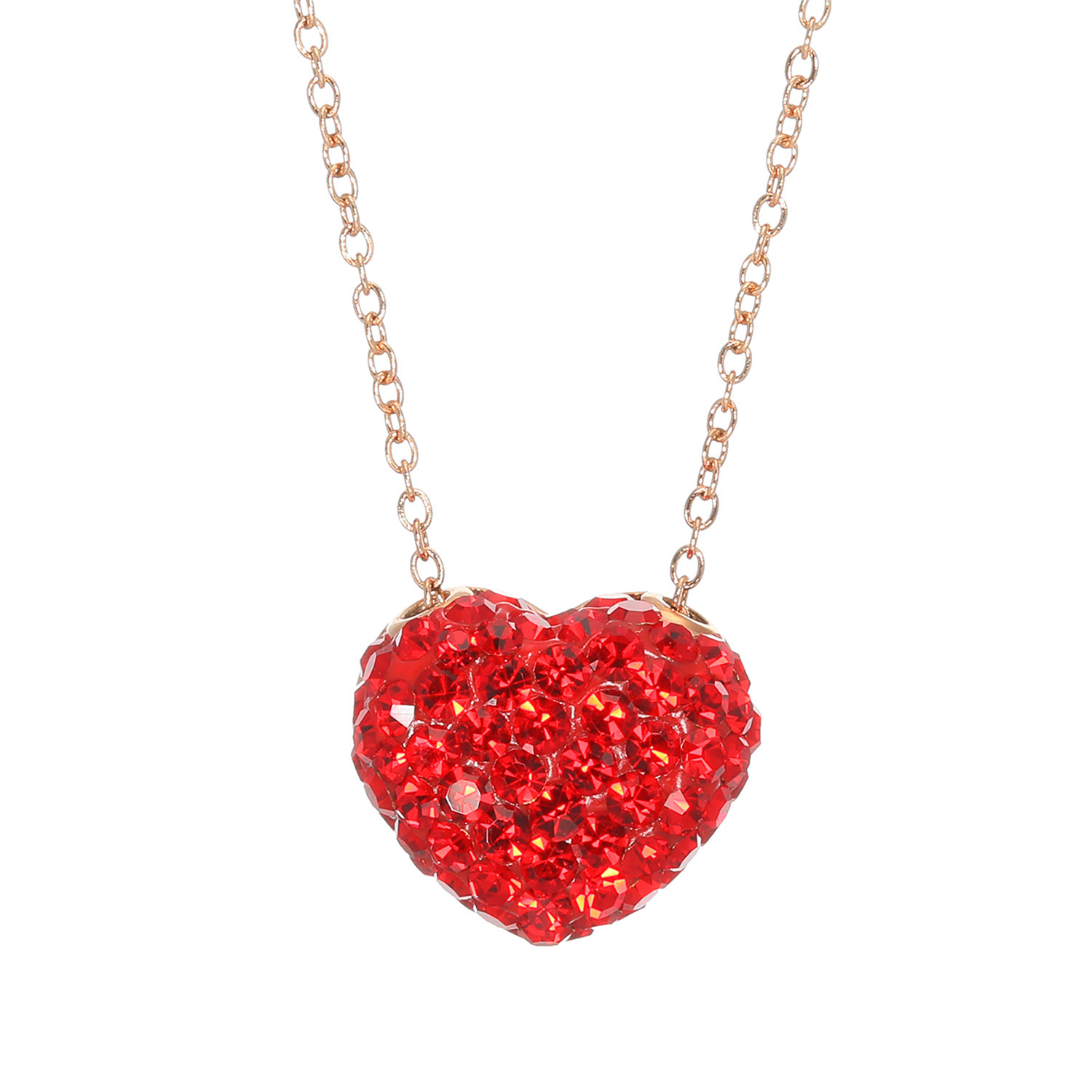 エービーステン ステンレス クリスタルガラス ミニハートモティーフ ネックレス