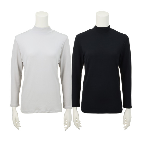ブリーズドライ　汗ムレ対策　吸放湿　快適さらさら　ハイネック長袖インナー　２色セット