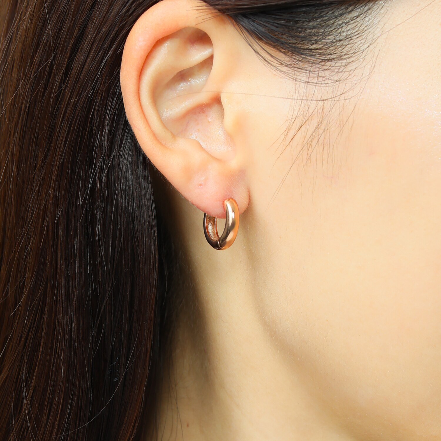 エービーステン ステンレス クリスタルガラス リンクデザイン イヤリング／ピアス