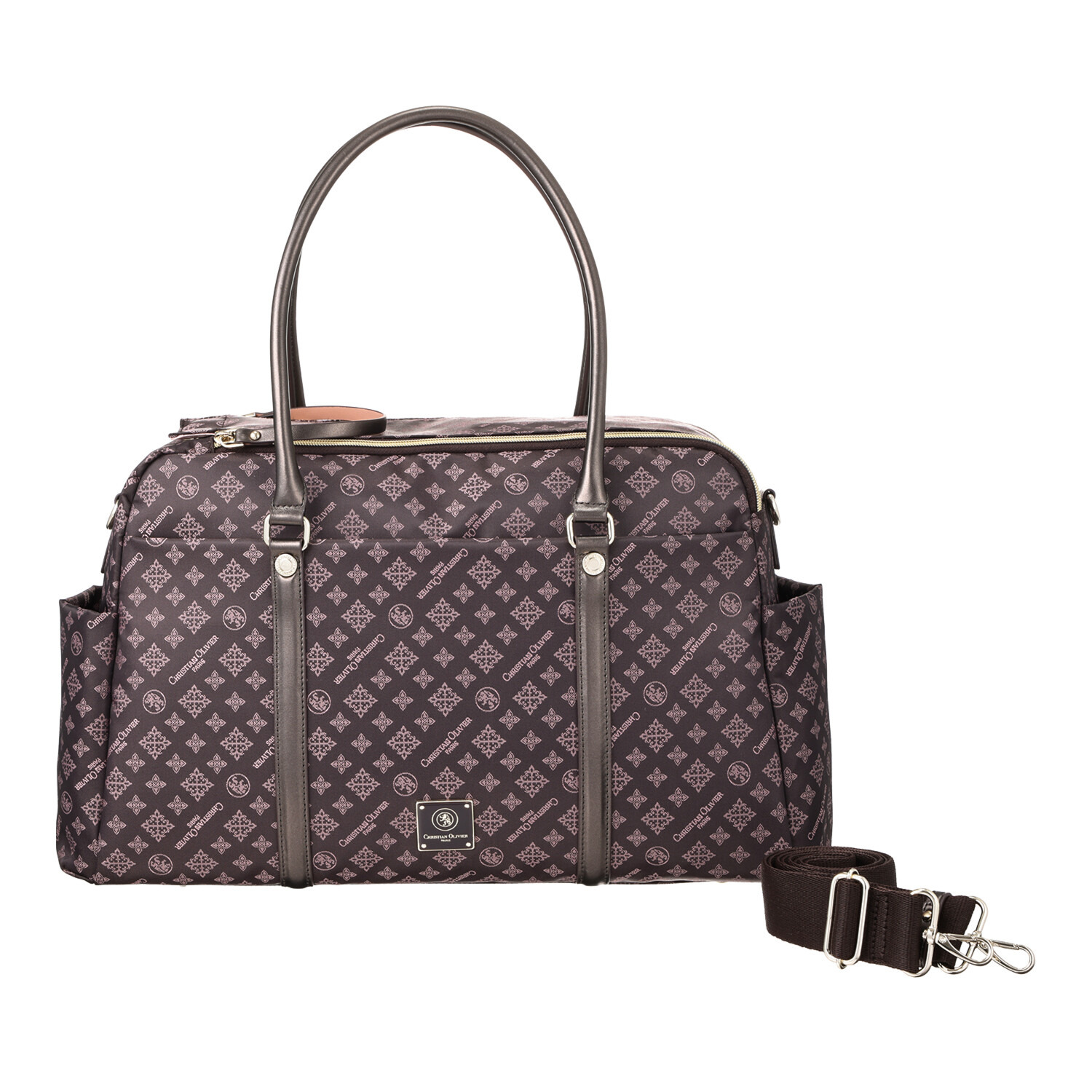 クリスチャン　オリビエ はっ水ジャガード 片手で簡単開閉！ ２ウェイボストンバッグ 