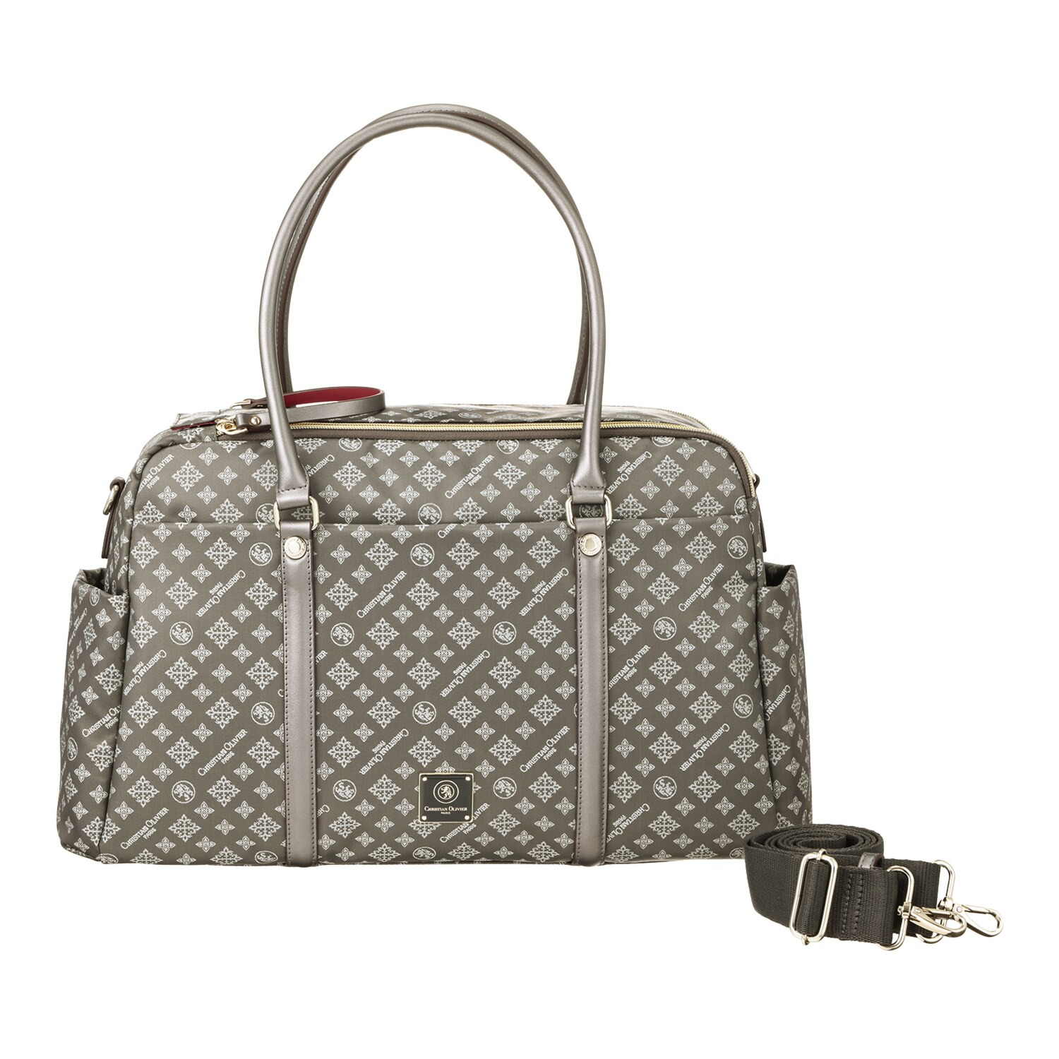 クリスチャン　オリビエ はっ水ジャガード 片手で簡単開閉！ ２ウェイボストンバッグ 