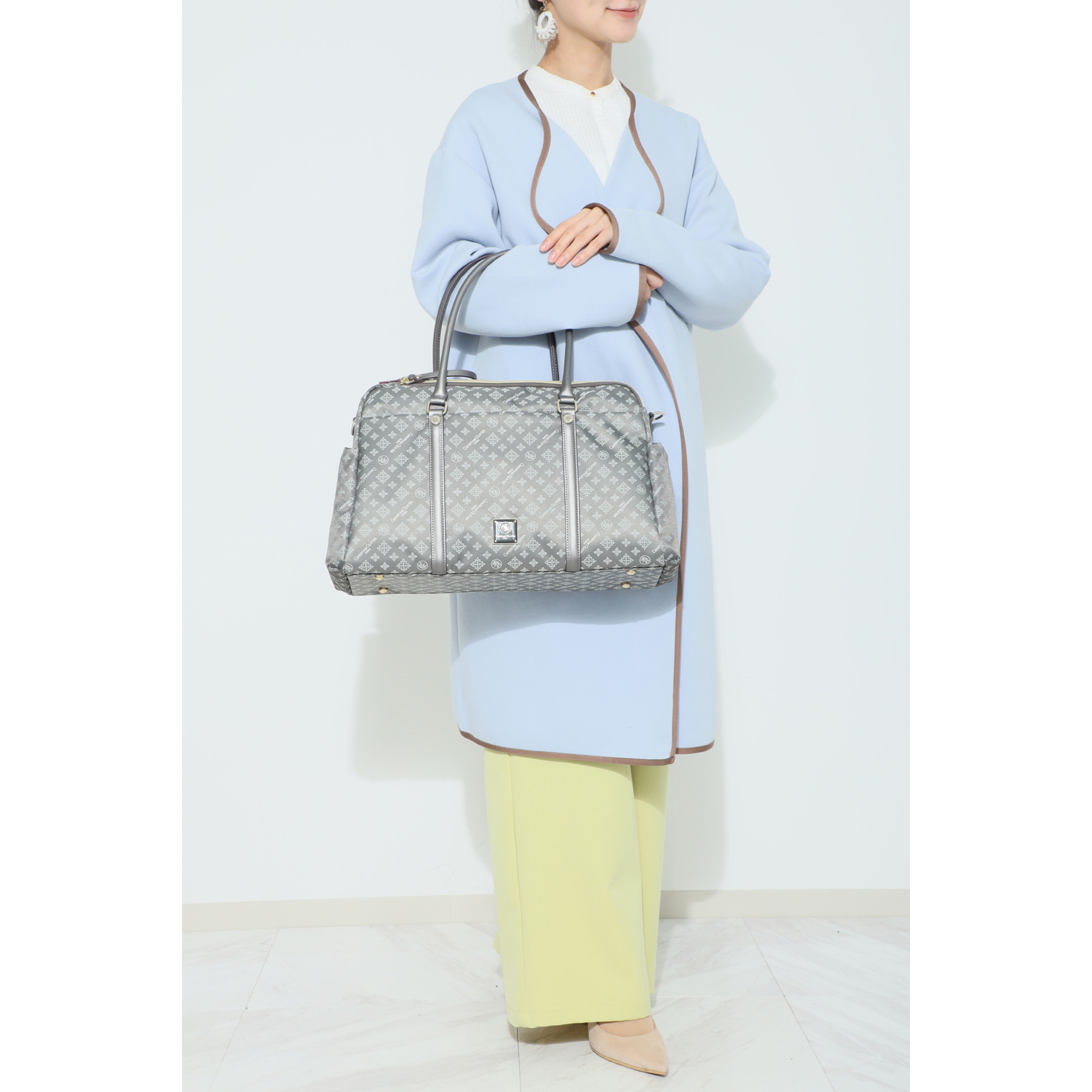 クリスチャン　オリビエ はっ水ジャガード 片手で簡単開閉！ ２ウェイボストンバッグ 