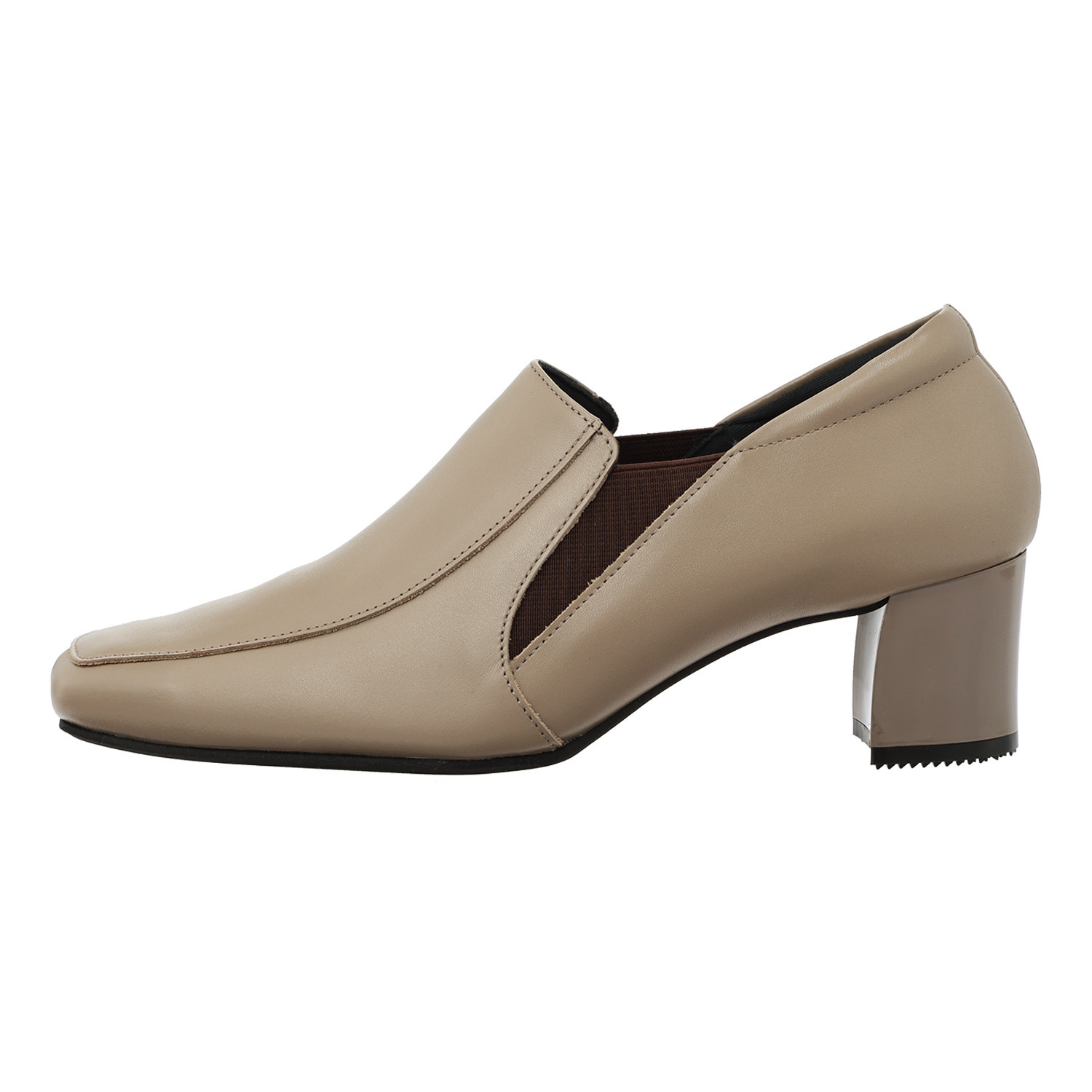 ミズ・ジューヌ 日本製 牛革 チャンキーヒール パンプス