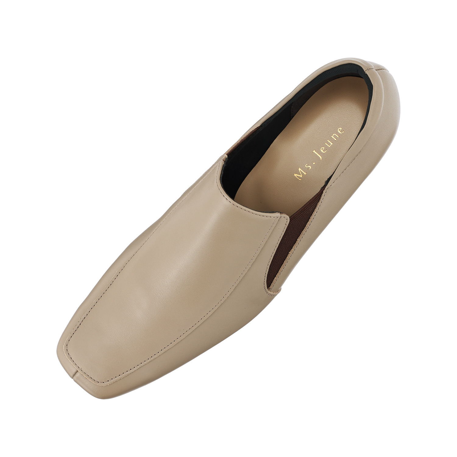 ミズ・ジューヌ 日本製 牛革 チャンキーヒール パンプス