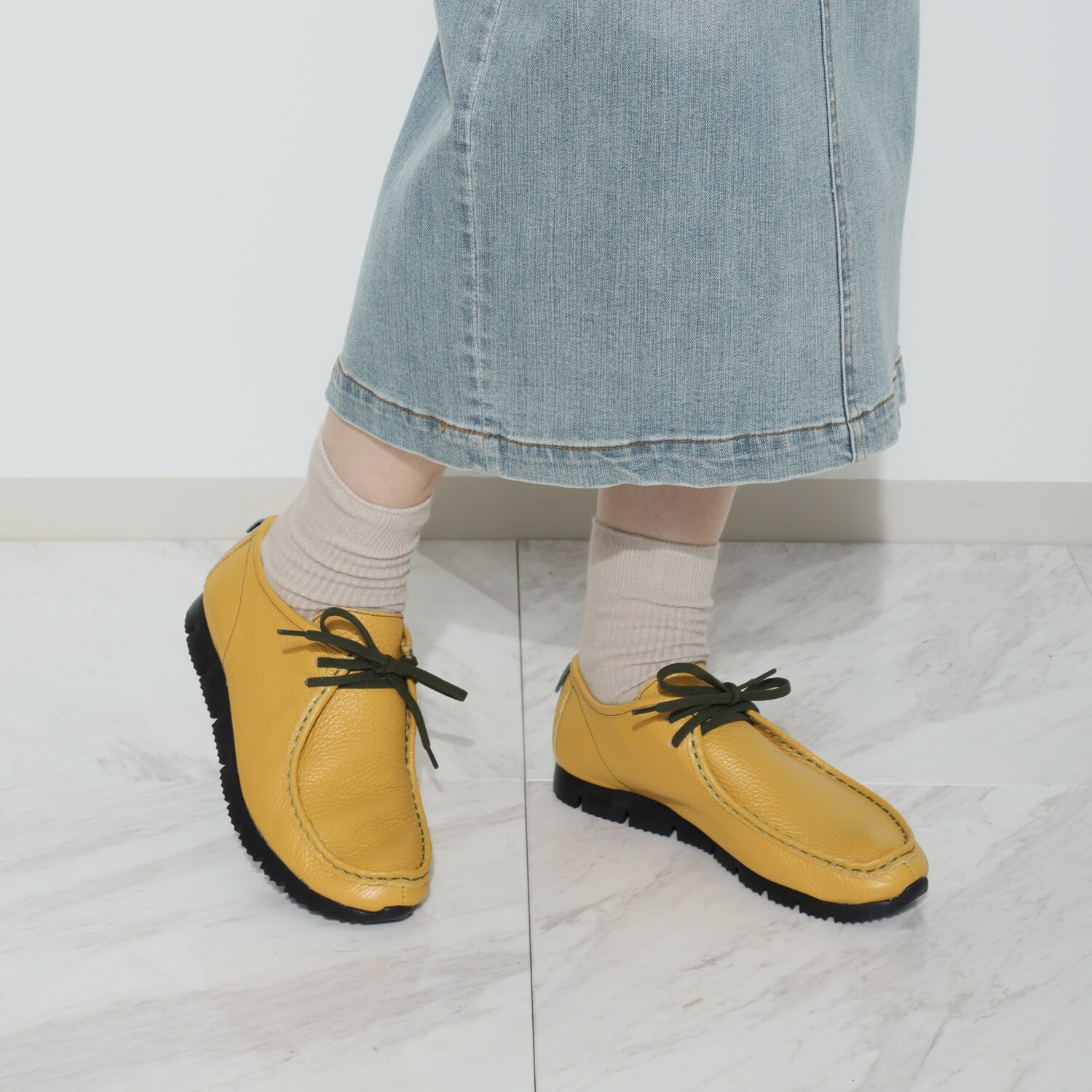 アルイトウ 日本製  マストロット社製牛革 レースアップ 軽量モカシンシューズ 