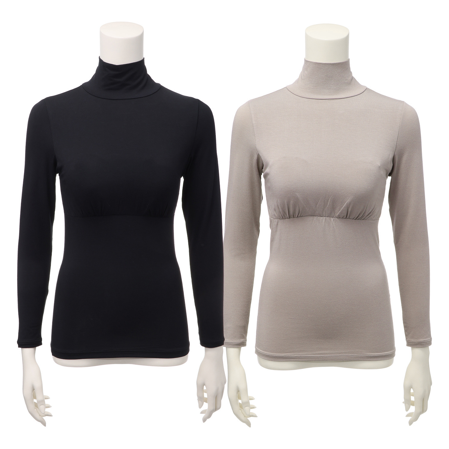 きれいになろう！ 着ていないみたい！ 超のびのび 静電気防止・吸放湿 カップ付 ハイネックインナー２枚組