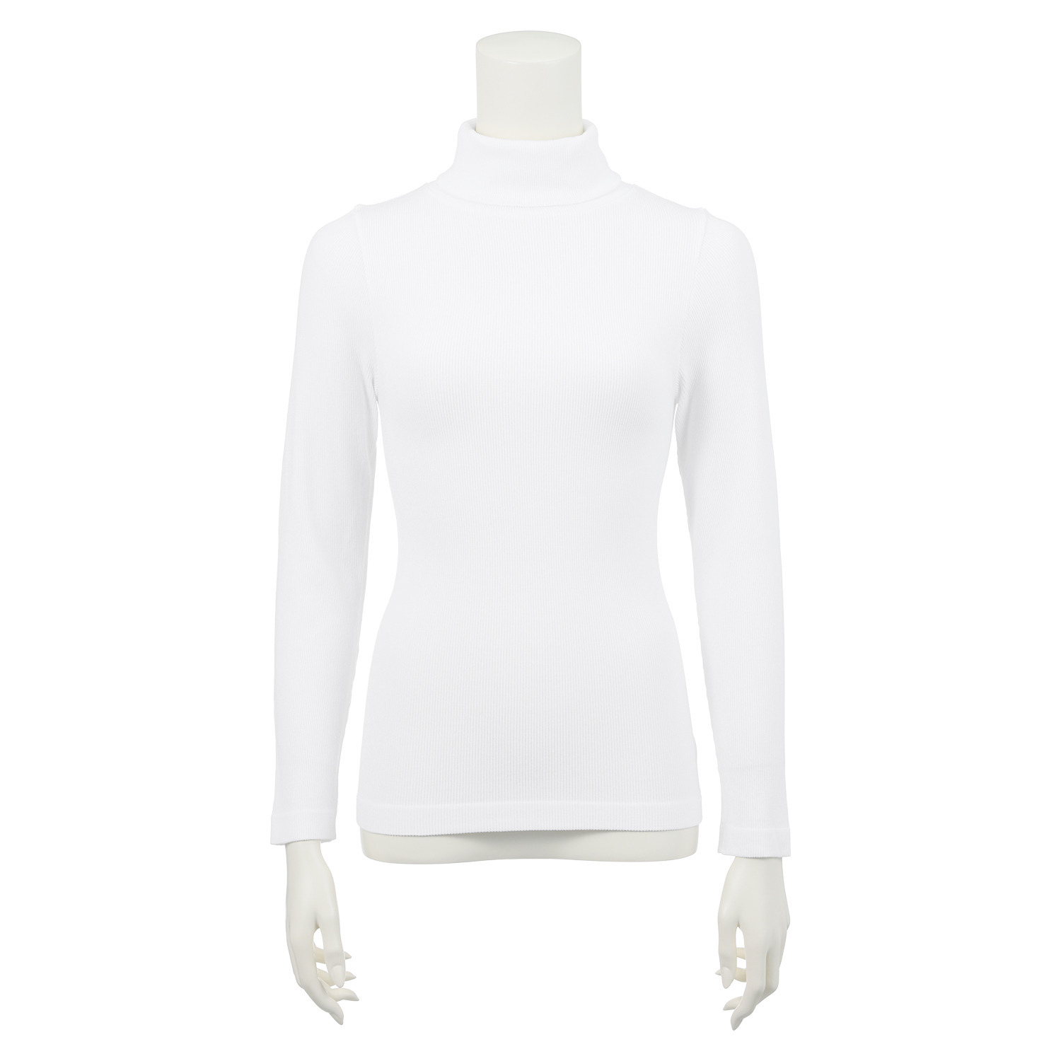 美人工房 やさしくボディにフィット モダール混リブ タートルネック 長袖インナー