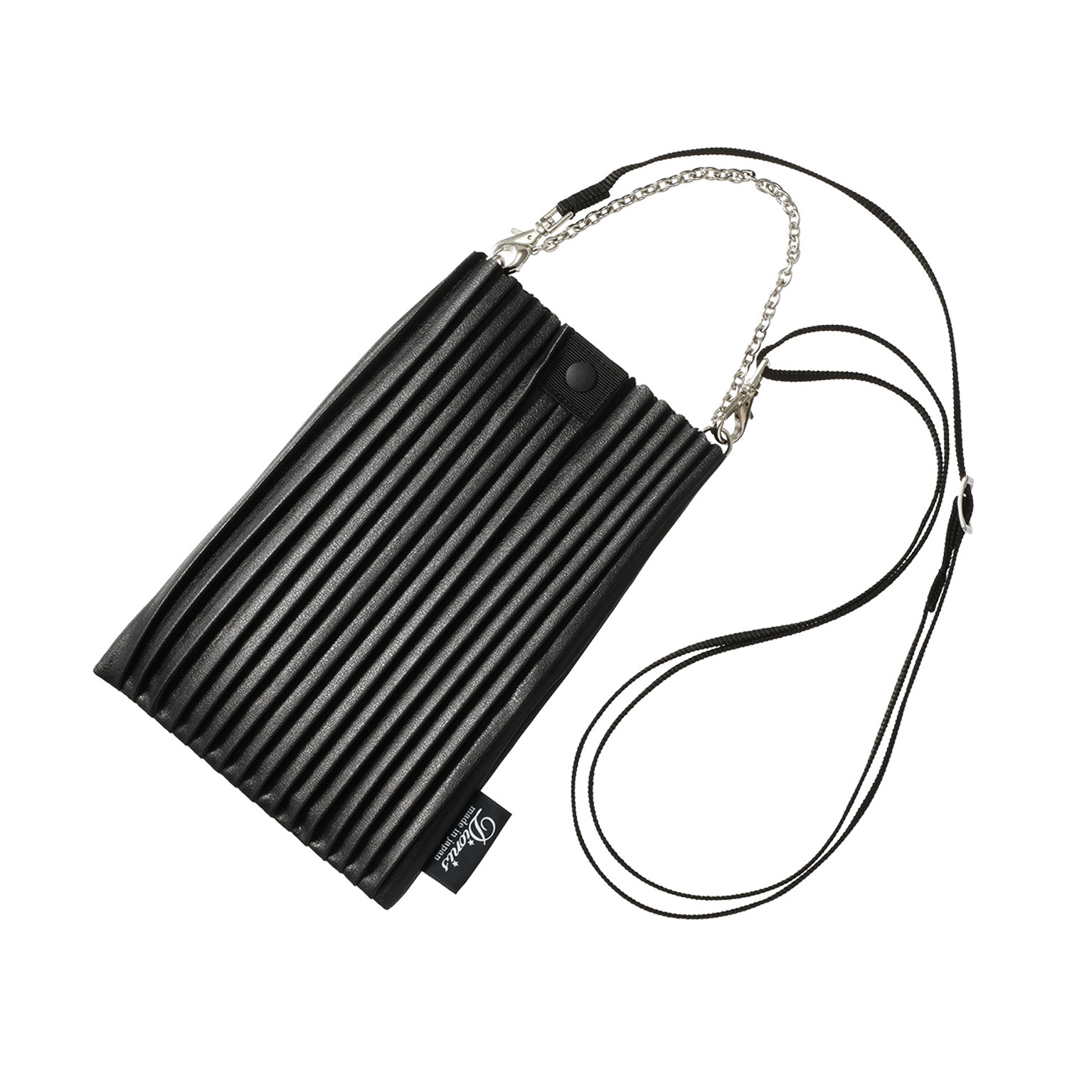 ディオニス 日本製　はっ水 スマホケースにピッタリ！ スタイリッシュプリーツ 軽量ミニショルダーバッグ