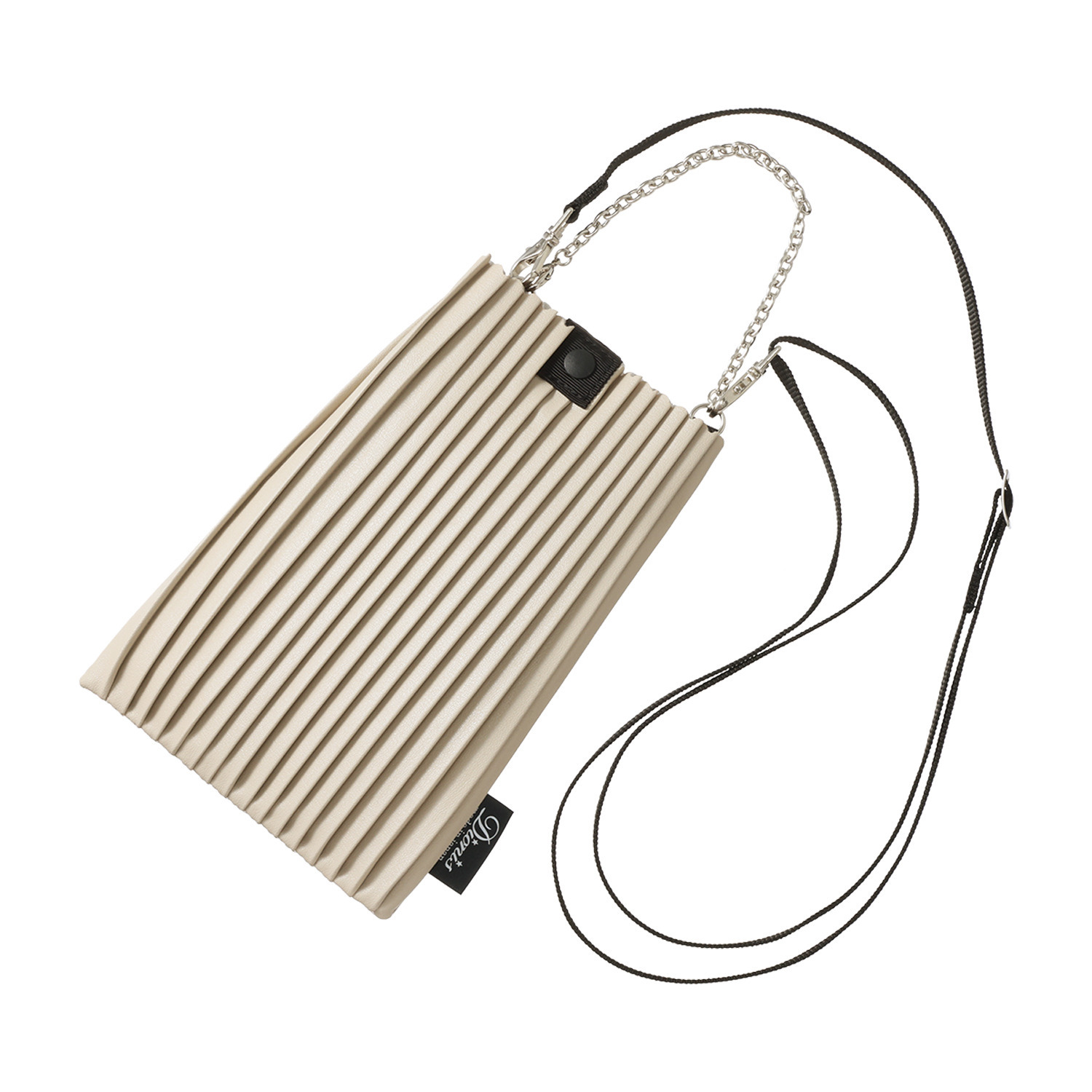 ディオニス 日本製　はっ水 スマホケースにピッタリ！ スタイリッシュプリーツ 軽量ミニショルダーバッグ