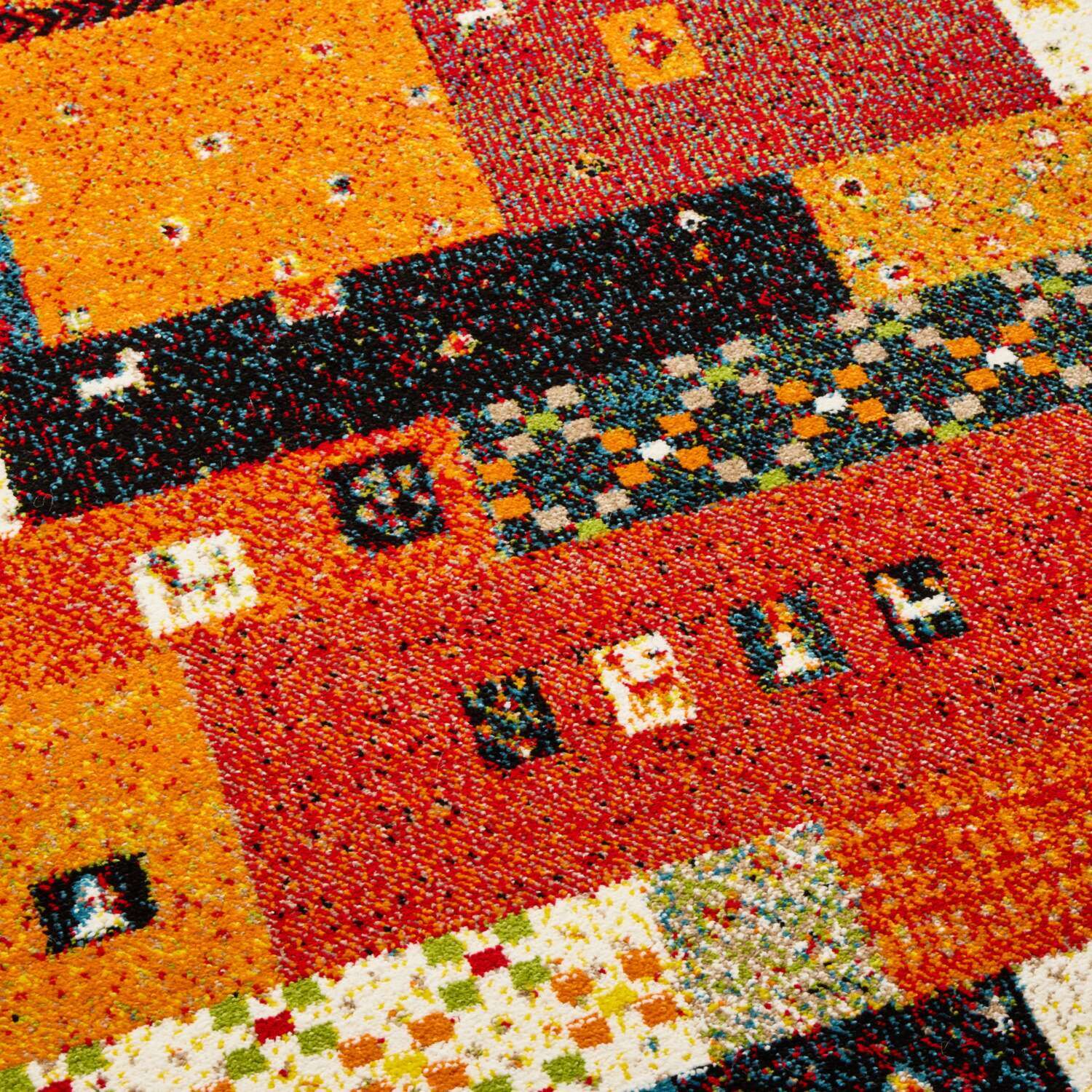 トルコ製　ウィルトン織 ギャベ柄　マット ノマドタイル ＜８０×１４０ｃｍ＞