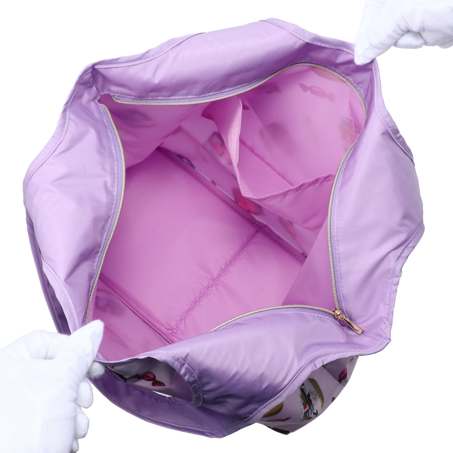 フォション 便利な底板付き はっ水加工プリント生地 ポケッタブルマイバッグ