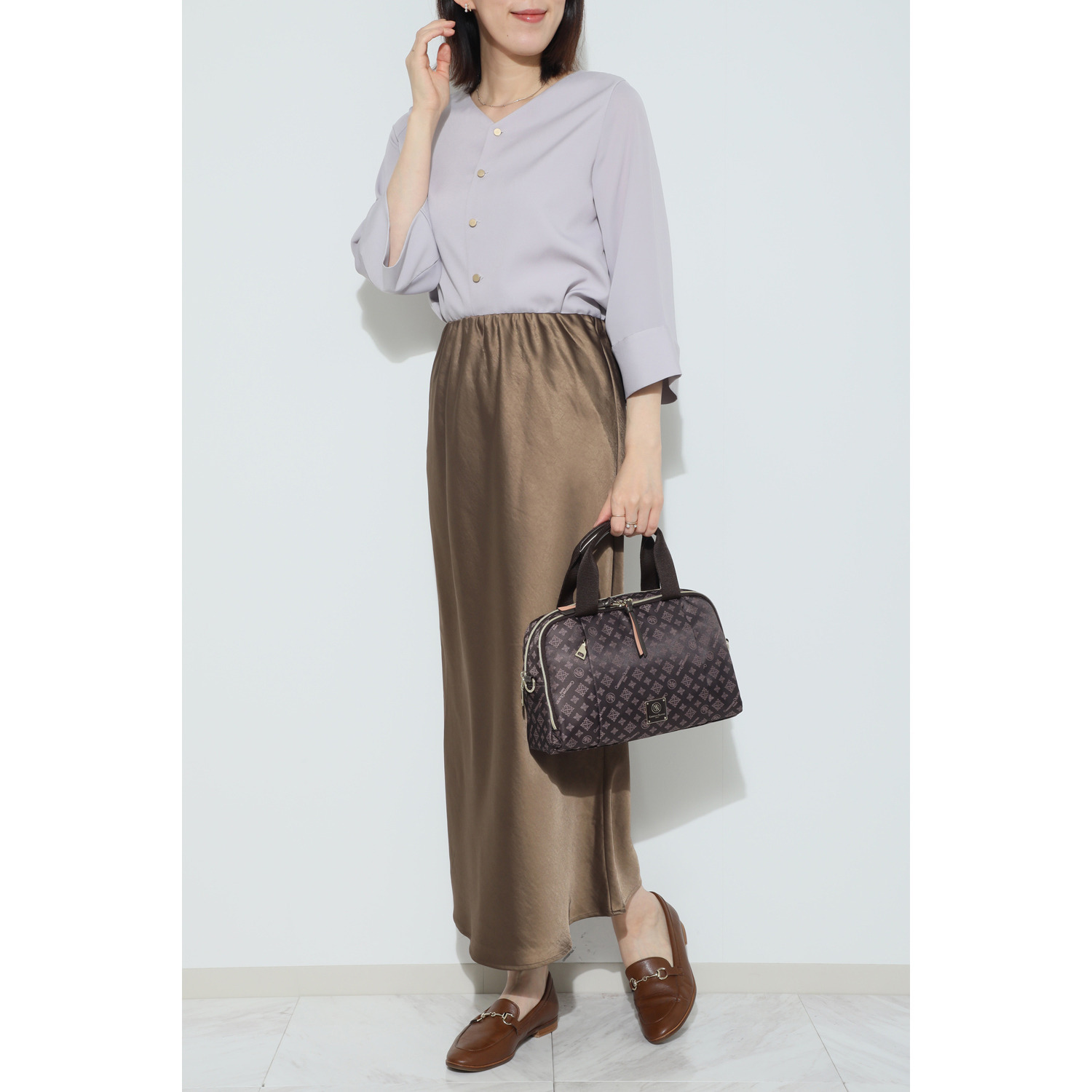 クリスチャン　オリビエ ショップチャンネル デビュー１５周年 はっ水ジャガード ２ウェイボストンバッグ ＜縦段式カード入れ仕様＞