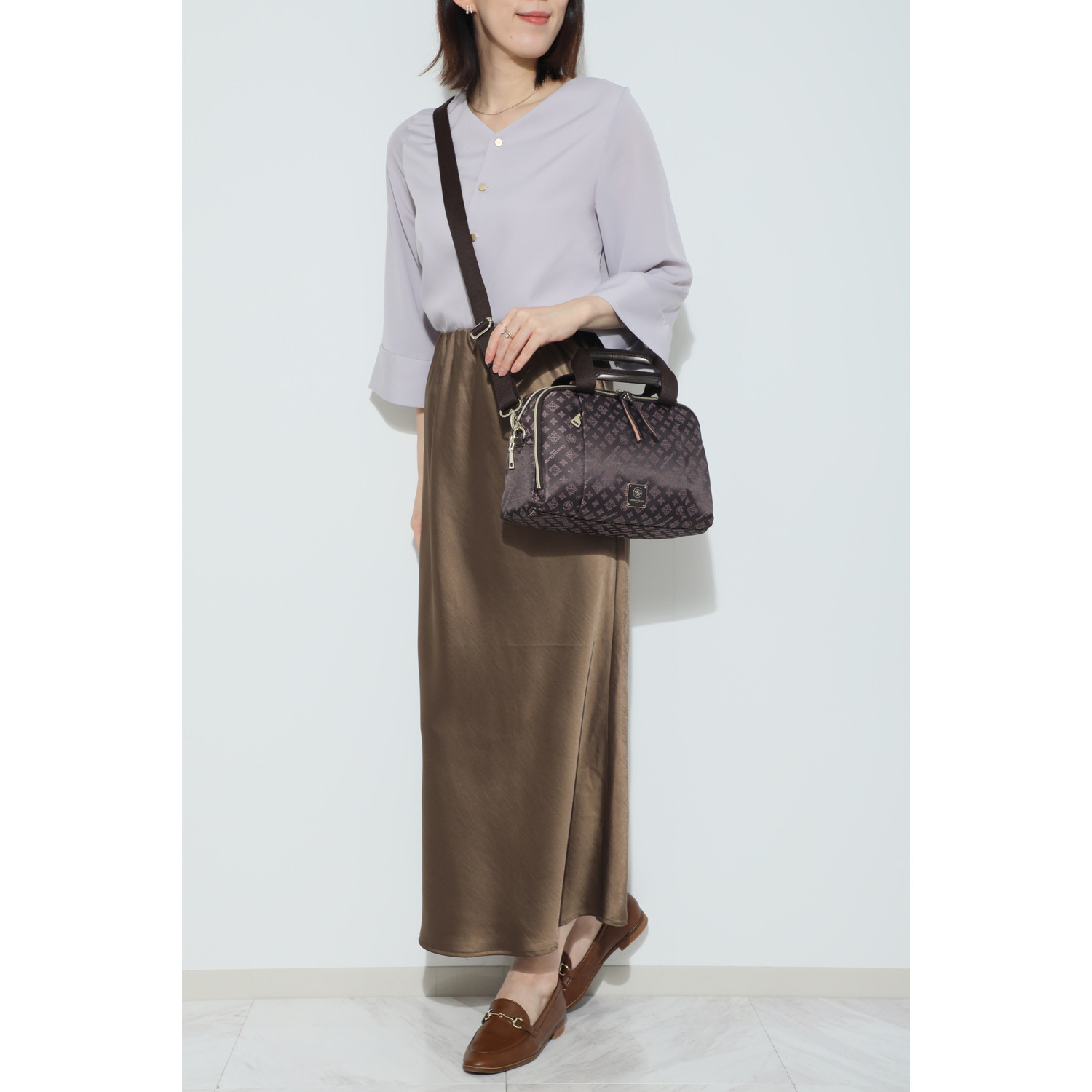 クリスチャン　オリビエ ショップチャンネル デビュー１５周年 はっ水ジャガード ２ウェイボストンバッグ ＜縦段式カード入れ仕様＞