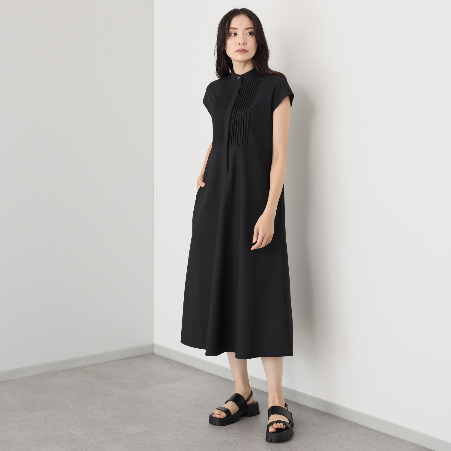 キョウコ　ヒガ ＵＶカット・接触冷感 触れるとひんやり フレンチスリーブ ワンピース