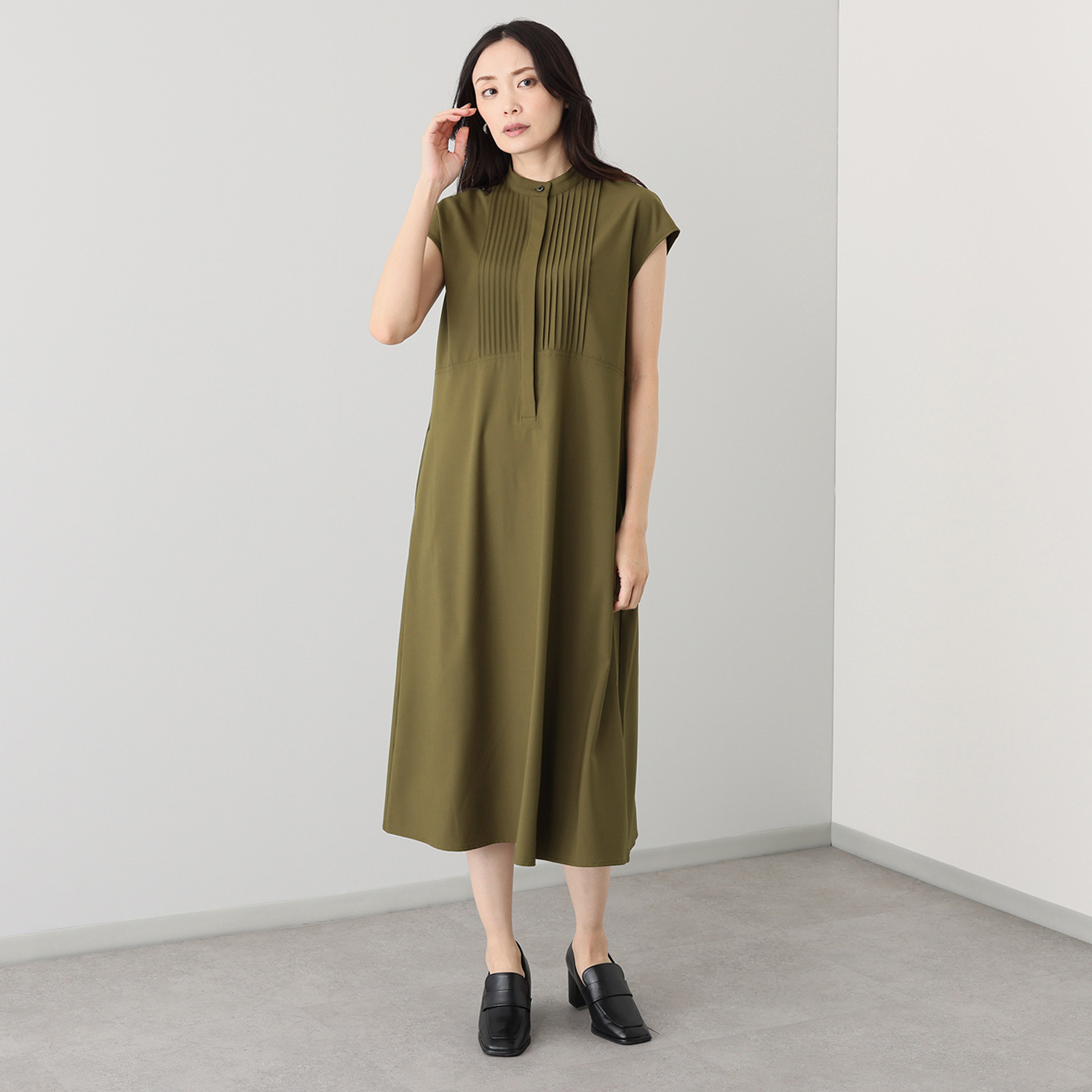 キョウコ　ヒガ ＵＶカット・接触冷感 触れるとひんやり フレンチスリーブ ワンピース