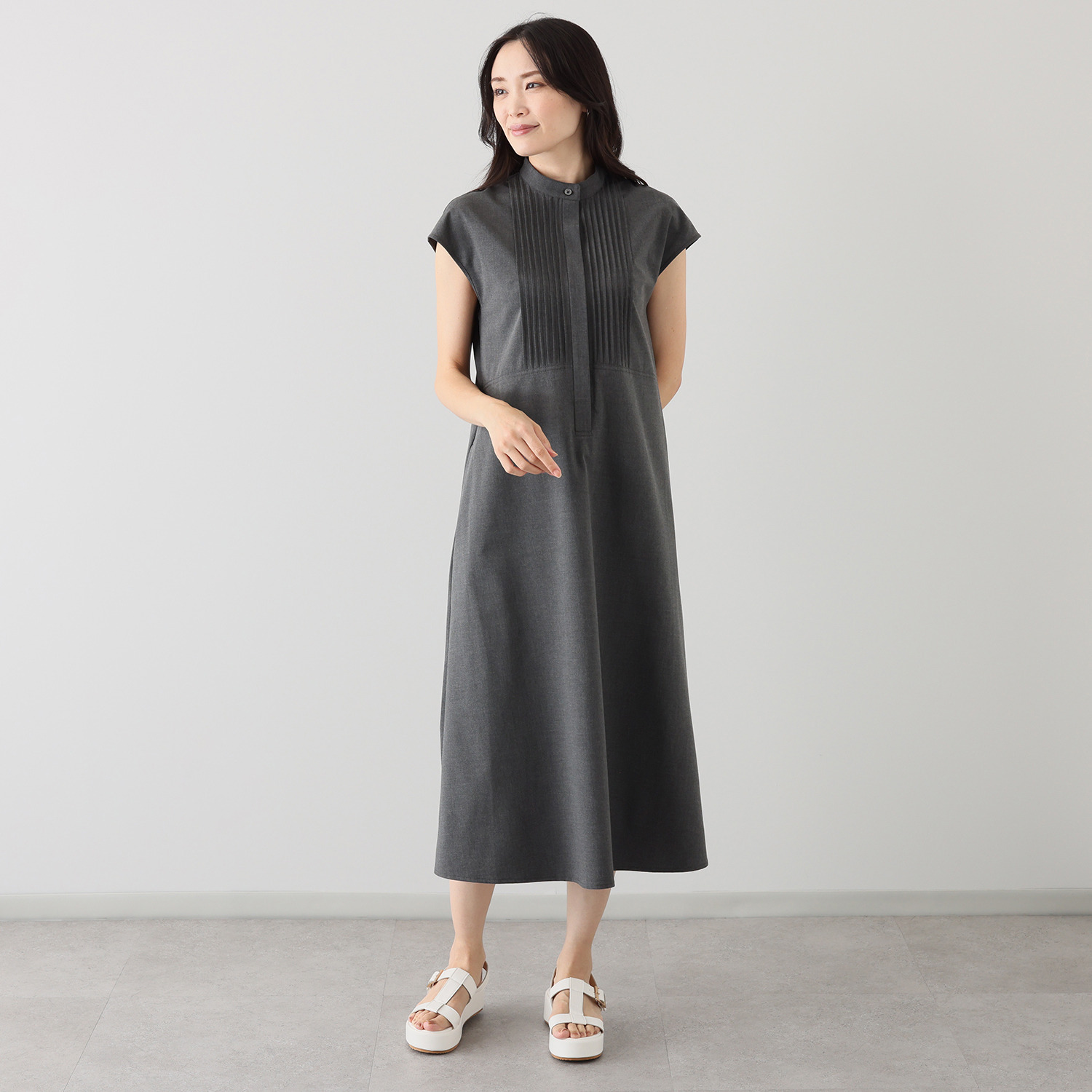 キョウコ　ヒガ ＵＶカット・接触冷感 触れるとひんやり フレンチスリーブ ワンピース