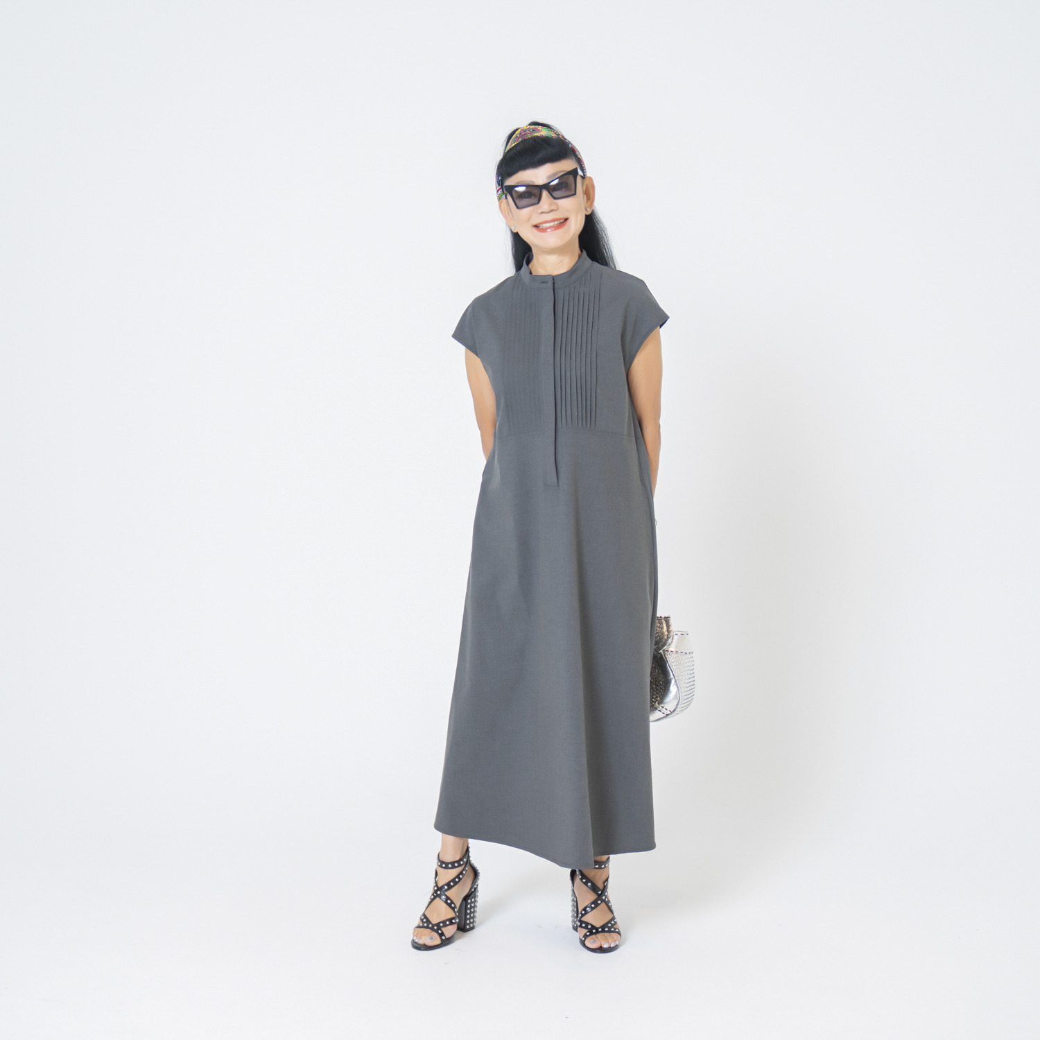 キョウコ　ヒガ ＵＶカット・接触冷感 触れるとひんやり フレンチスリーブ ワンピース