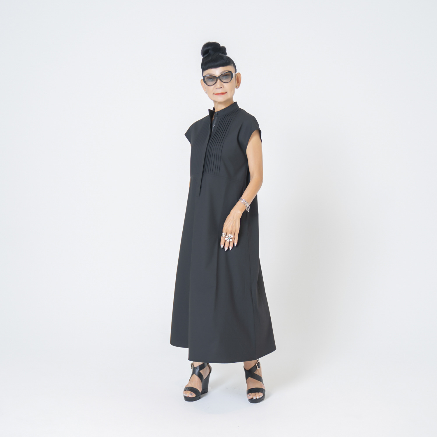 キョウコ　ヒガ ＵＶカット・接触冷感 触れるとひんやり フレンチスリーブ ワンピース