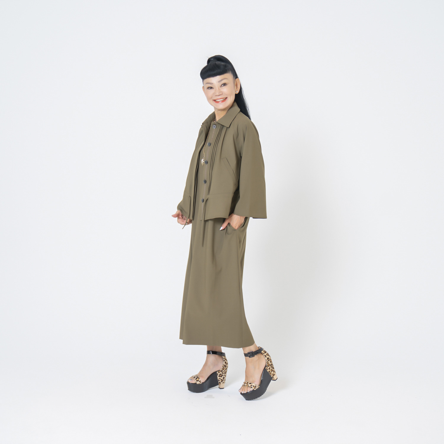 キョウコ　ヒガ ＵＶカット・接触冷感 触れるとひんやり Ａラインジャケット