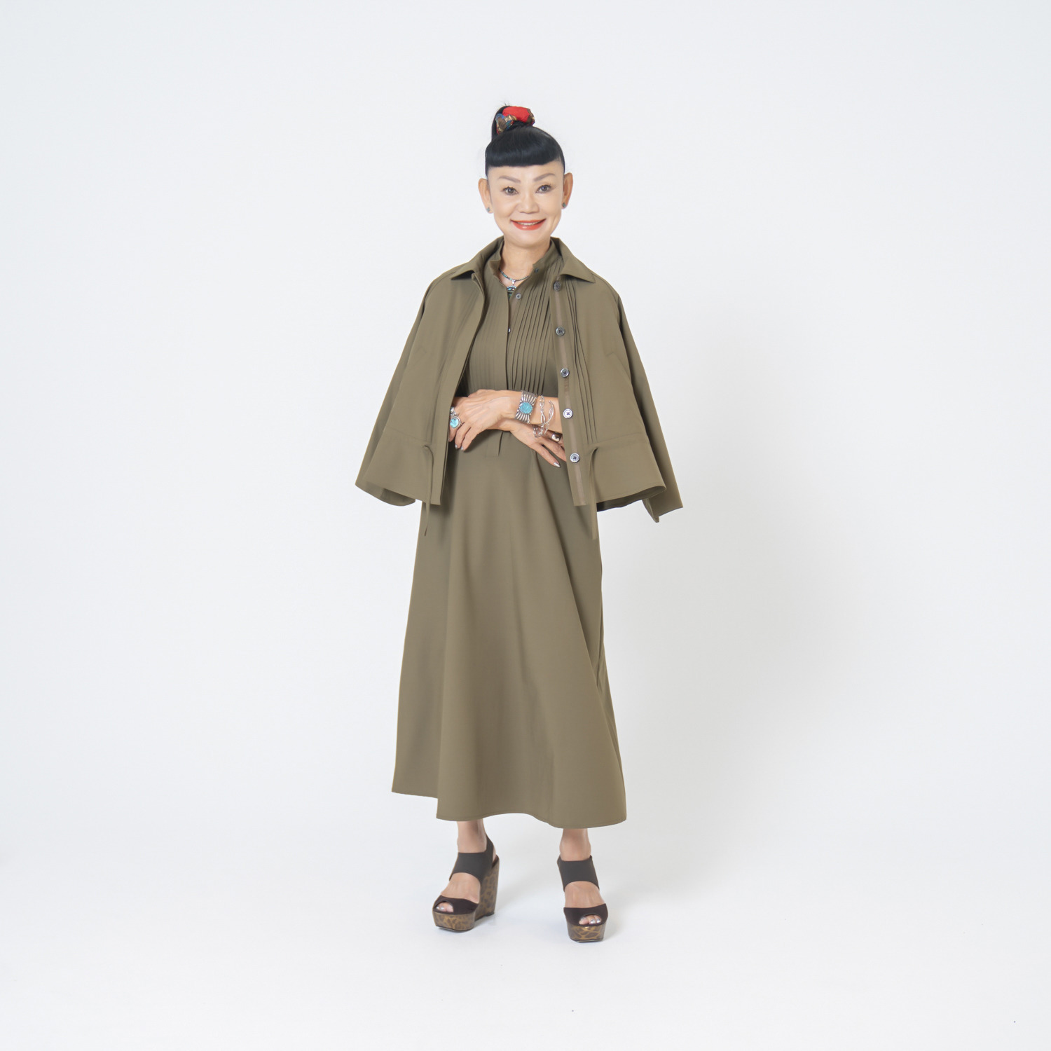 キョウコ　ヒガ ＵＶカット・接触冷感 触れるとひんやり Ａラインジャケット