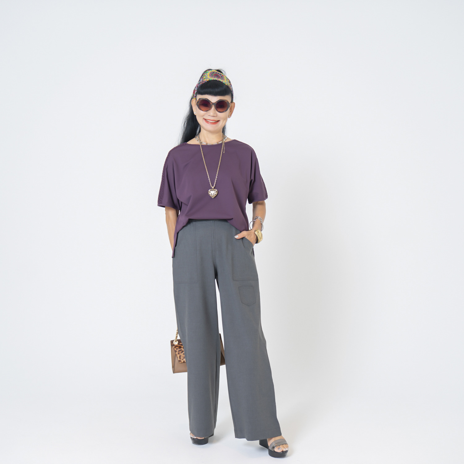 キョウコ　ヒガ ＵＶカット・吸水速乾 サラッと快適 レースアクセント クロップトＴシャツ