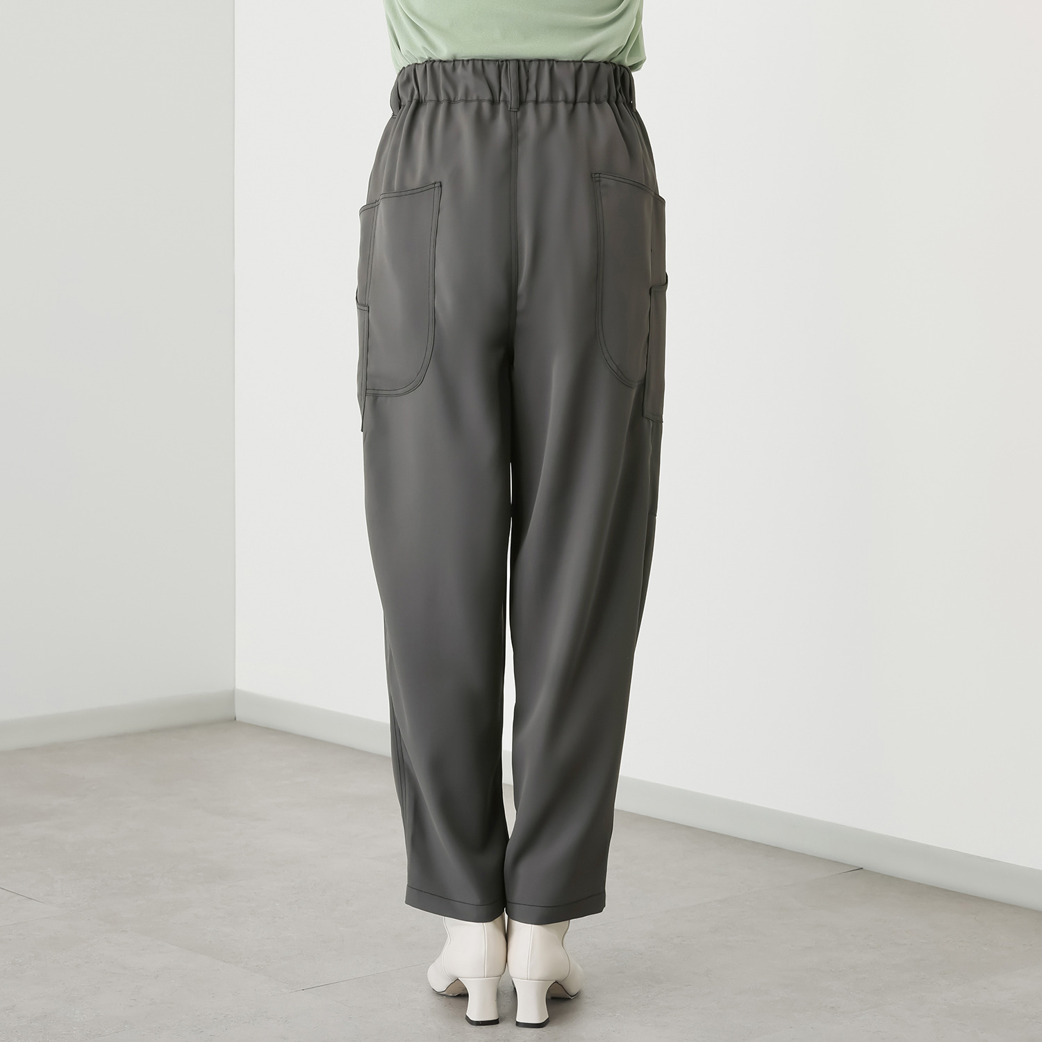 イクシーズ 配色ステッチ ６ポケット カーペンターパンツ