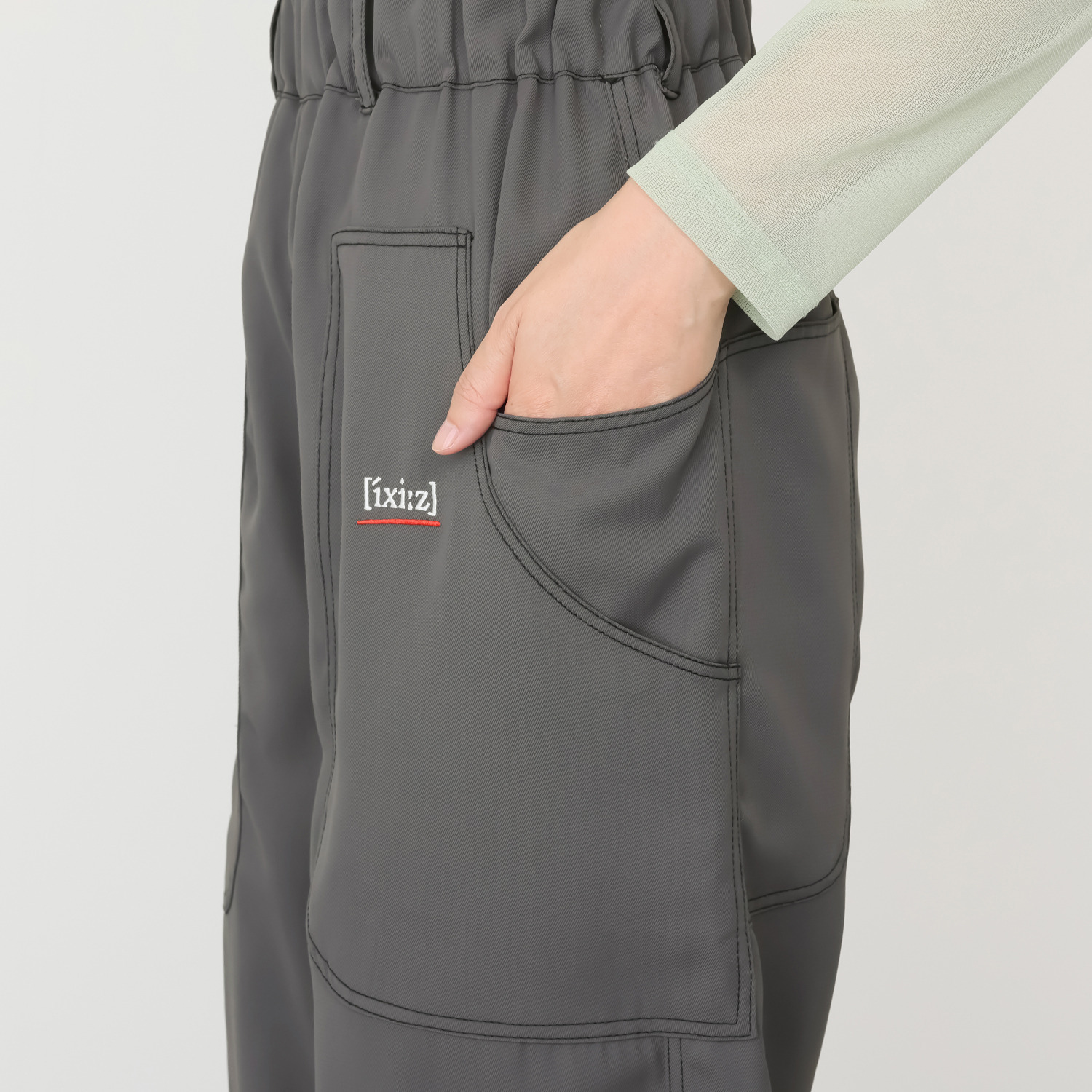 イクシーズ 配色ステッチ ６ポケット カーペンターパンツ