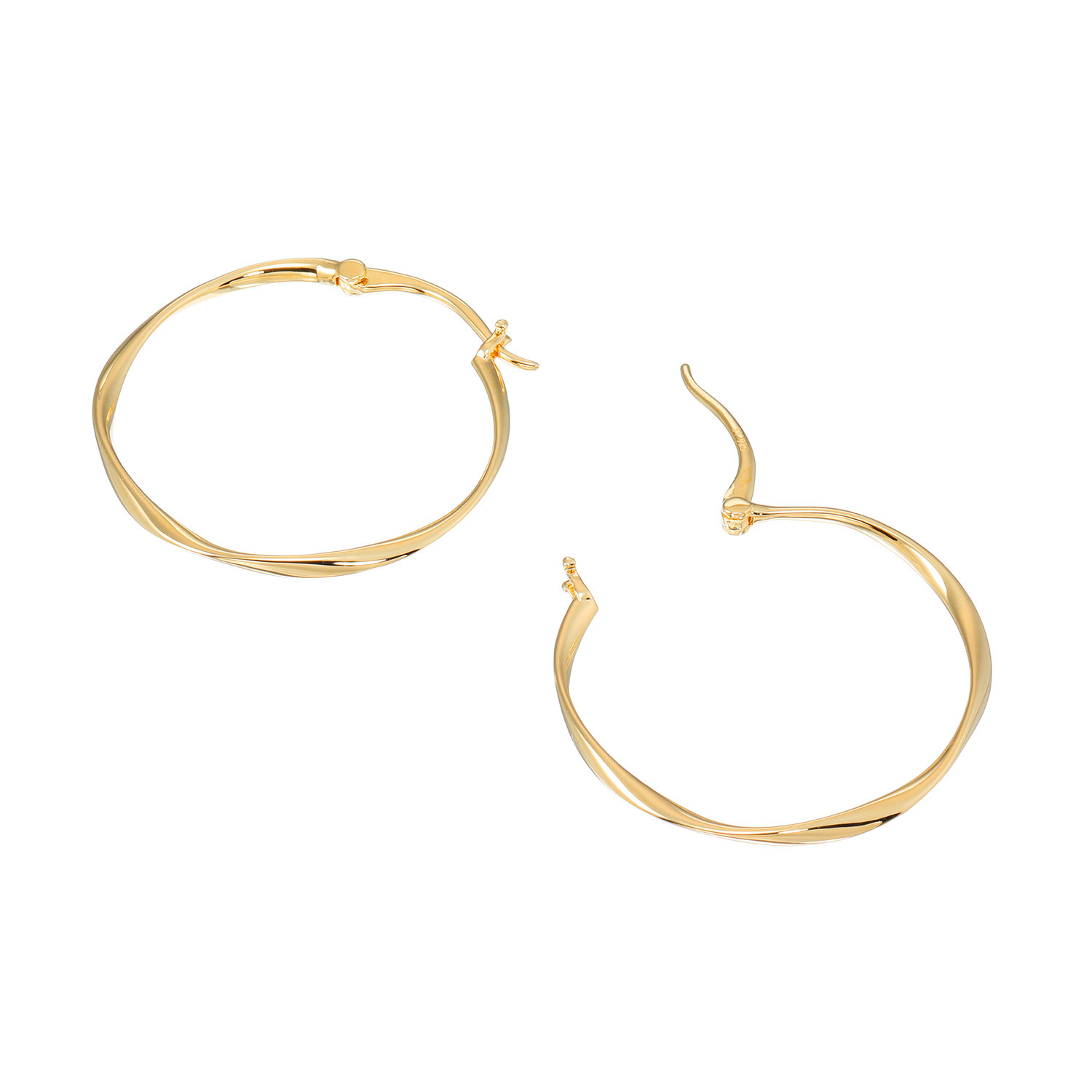 ファシーノアルジェント シルバー ツイストウェーブ フープピアス