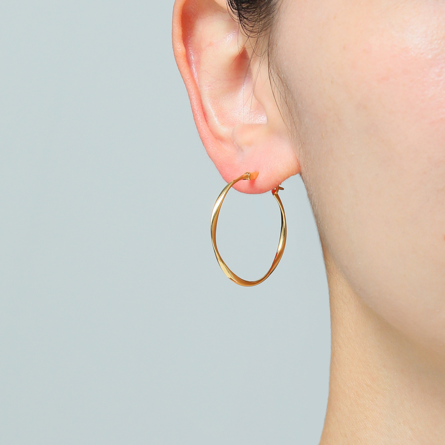 ファシーノアルジェント シルバー ツイストウェーブ フープピアス