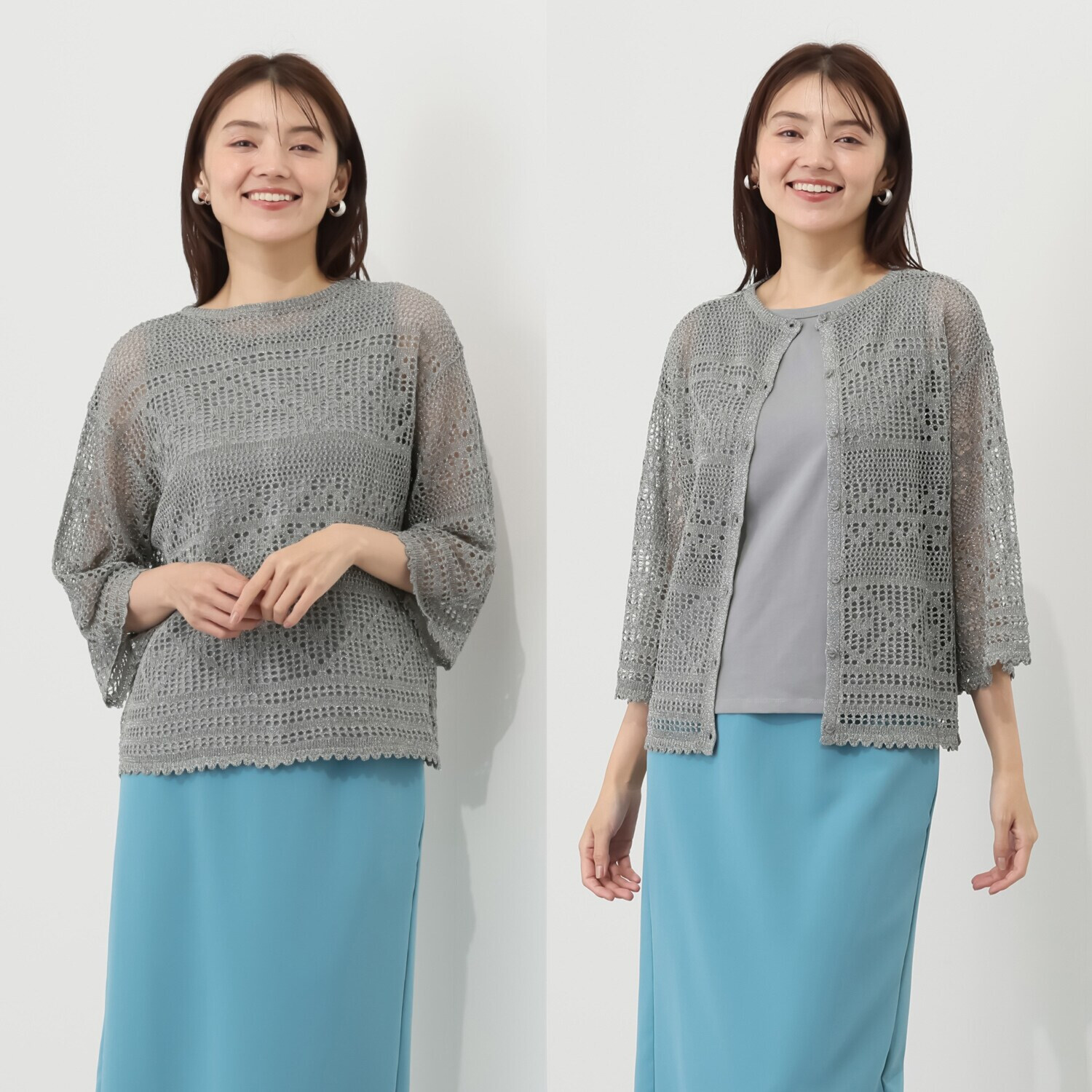 タマミ　ワタナベ メッシュニット プルオーバー＆ インナータンクトップ “レディースターダスト”