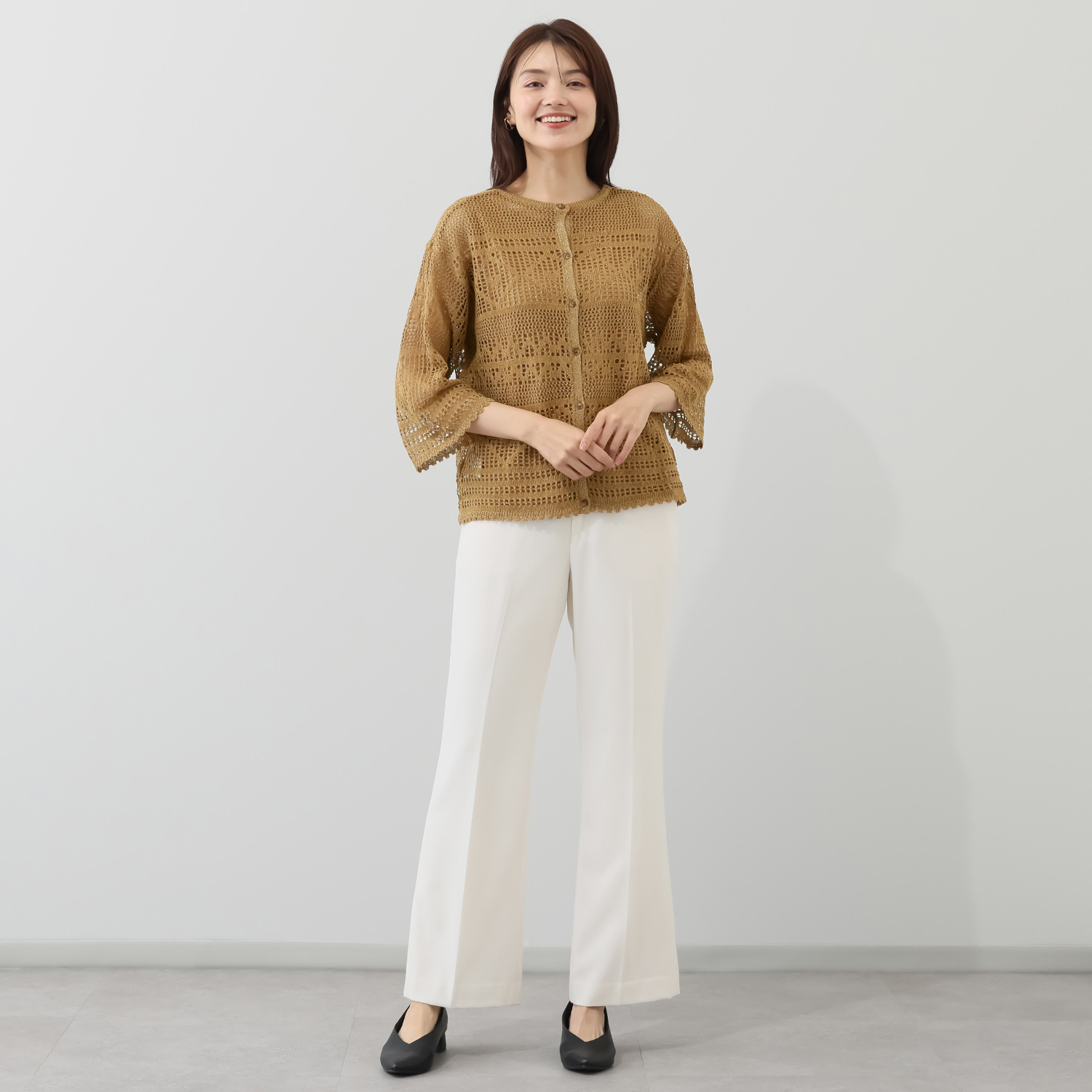 タマミ　ワタナベ メッシュニット プルオーバー＆ インナータンクトップ “レディースターダスト”