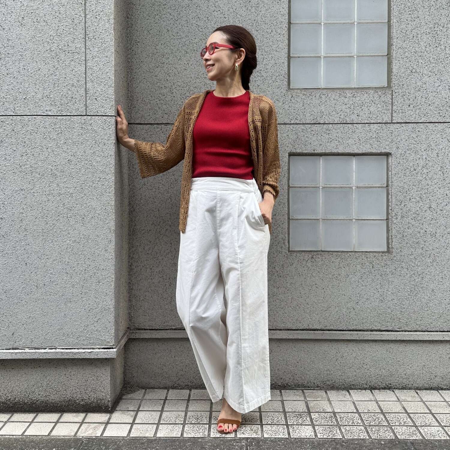 タマミ　ワタナベ メッシュニット プルオーバー＆ インナータンクトップ “レディースターダスト”