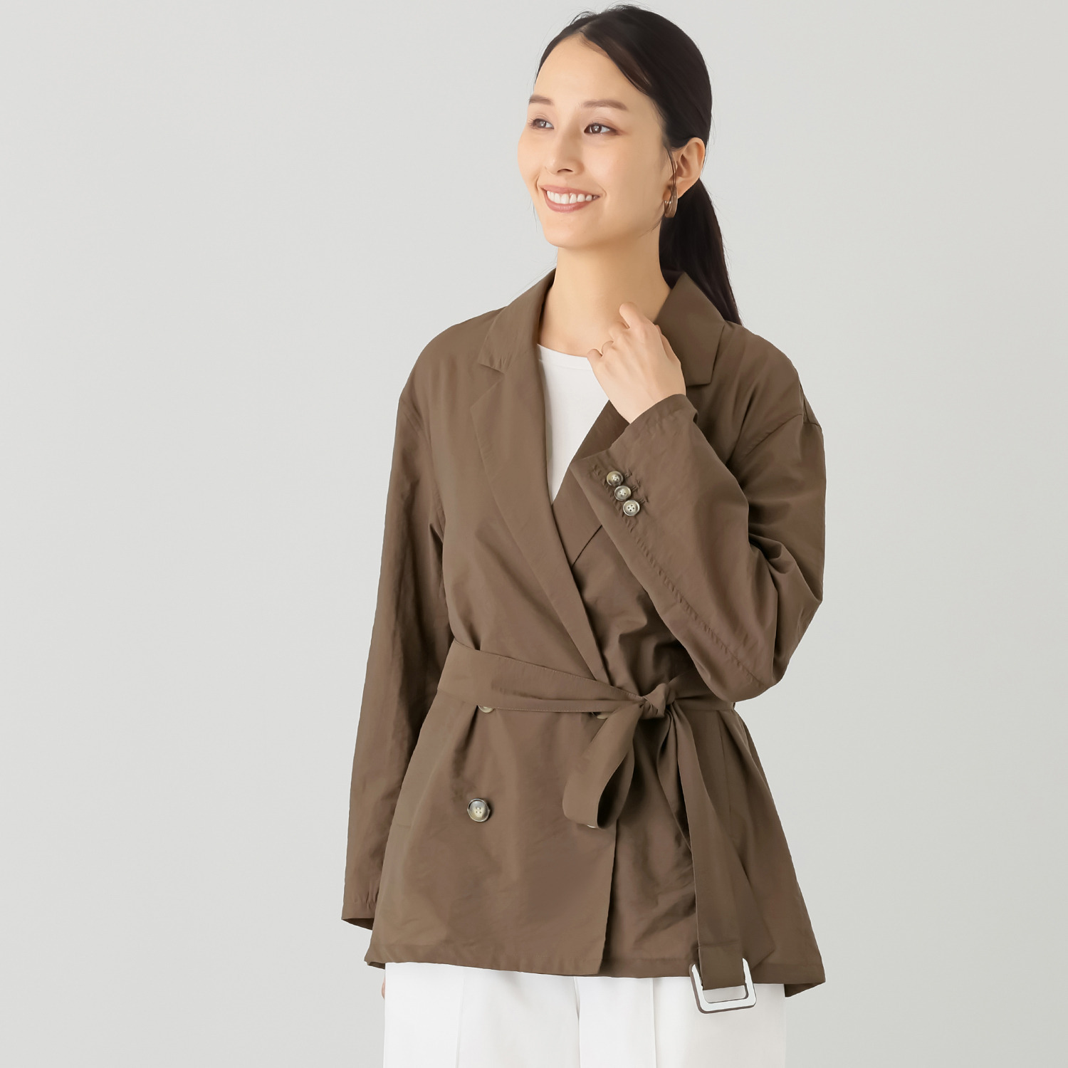 タマミ　ワタナベ サッシュベルト付 ライトジャケット “ジャック　レジェ”