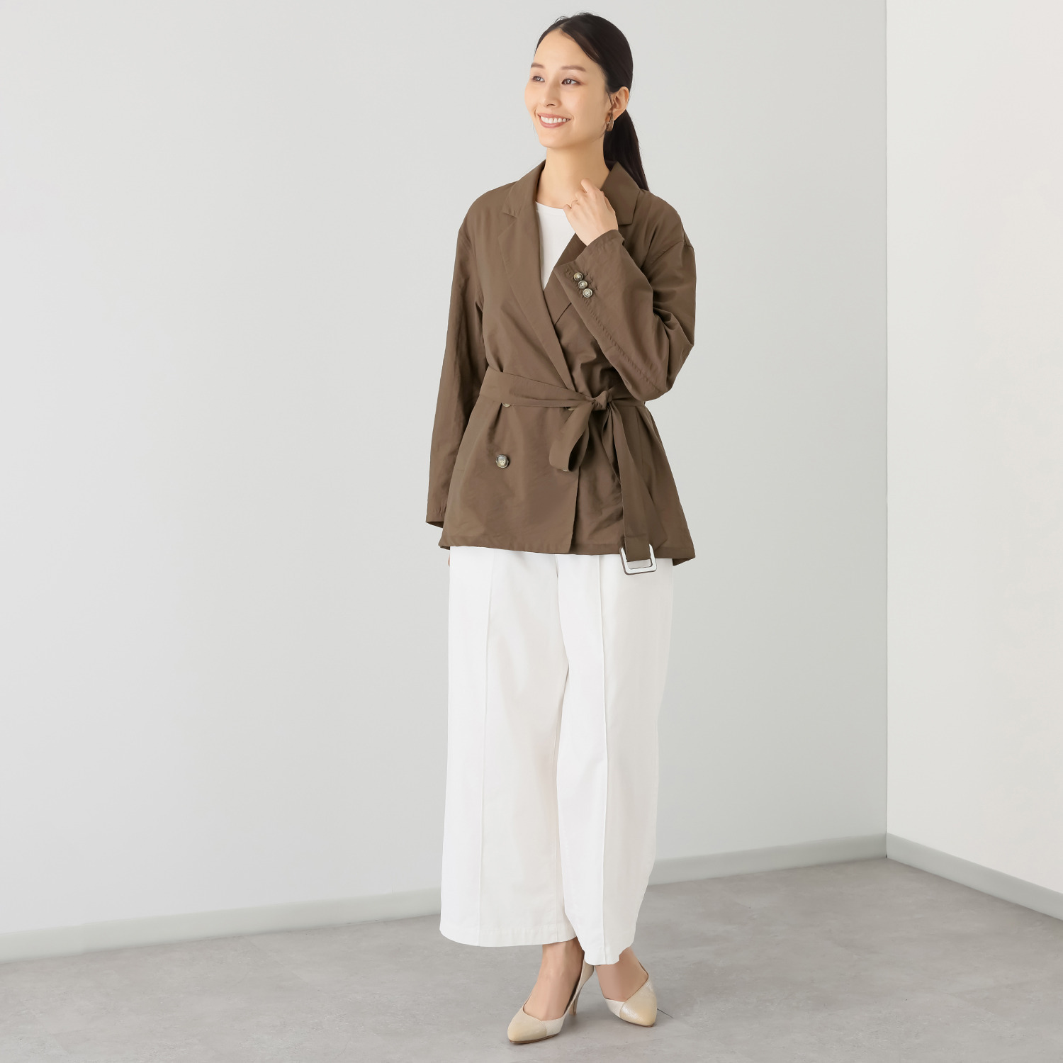 タマミ　ワタナベ サッシュベルト付 ライトジャケット “ジャック　レジェ”