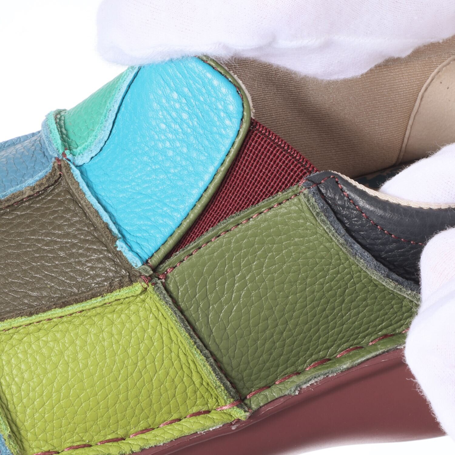 エスタシオン ショップチャンネル デビュー１０周年！ 牛革シュリンク型押し 切替軽量スリッポン