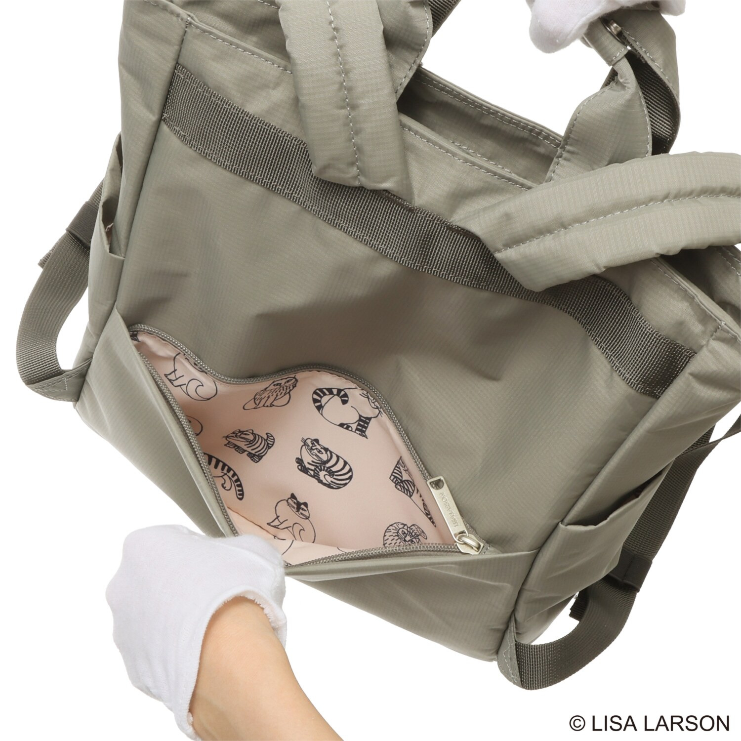 リサ・ラーソン 軽量・はっ水 スケッチねこたち ２ウェイリュック