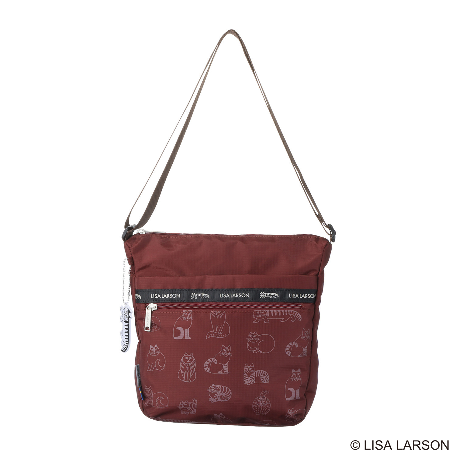 リサ・ラーソン 軽量・はっ水 スケッチねこたち 縦型ショルダーバッグ