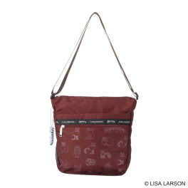 リサ・ラーソン 軽量・はっ水 スケッチねこたち 縦型ショルダーバッグ