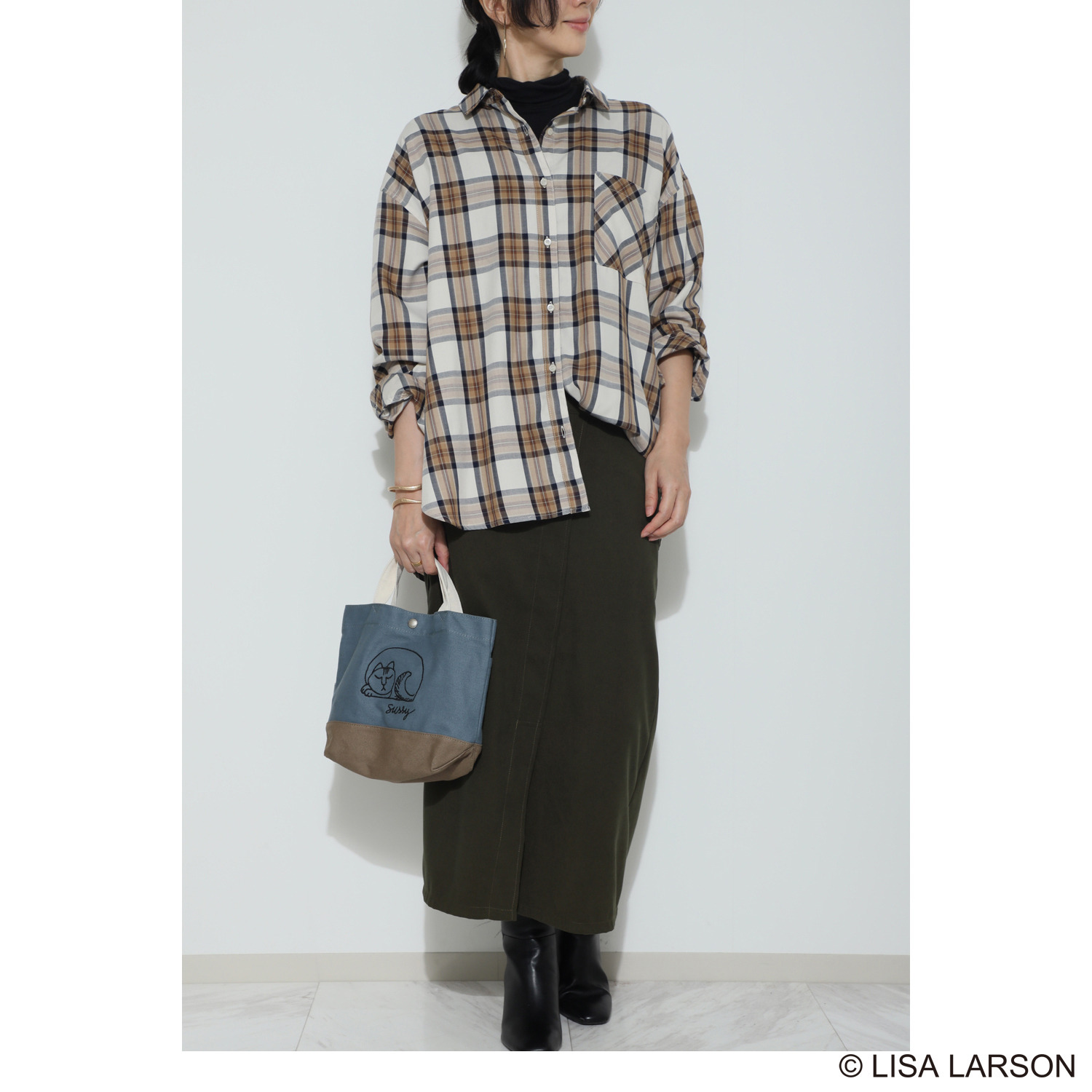 リサ・ラーソン スケッチねこたち スッシー 刺しゅうミニトートバッグ