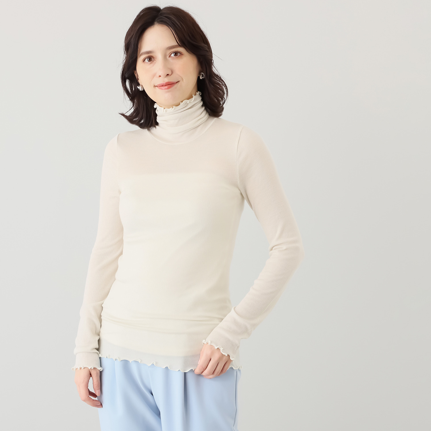 ヘ・エラ 日本製 抗菌防臭・消臭・吸湿発熱 極上メリノウール１００％ ロールネックインナー