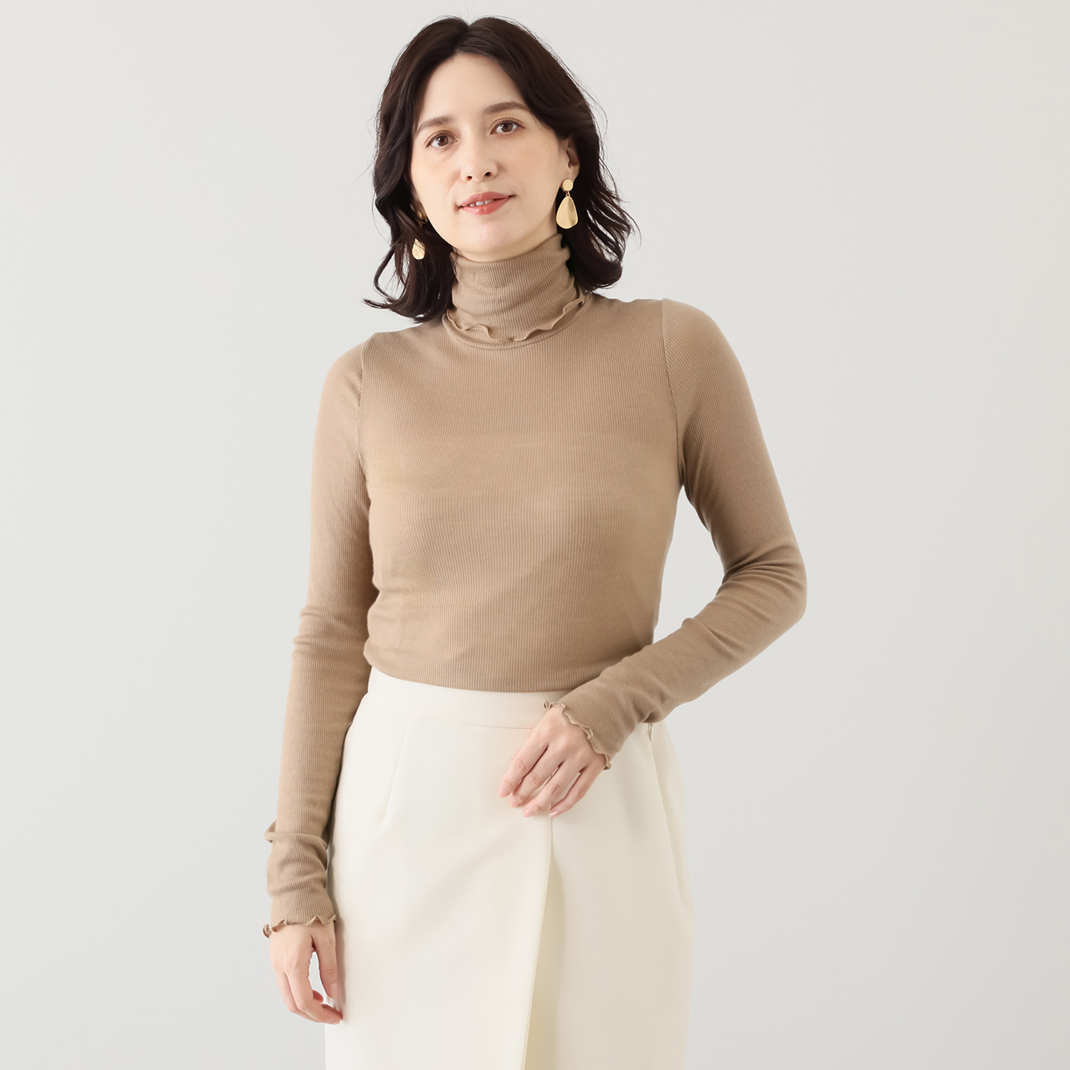 ヘ・エラ 日本製 抗菌防臭・消臭・吸湿発熱 極上メリノウール１００％ ロールネックインナー