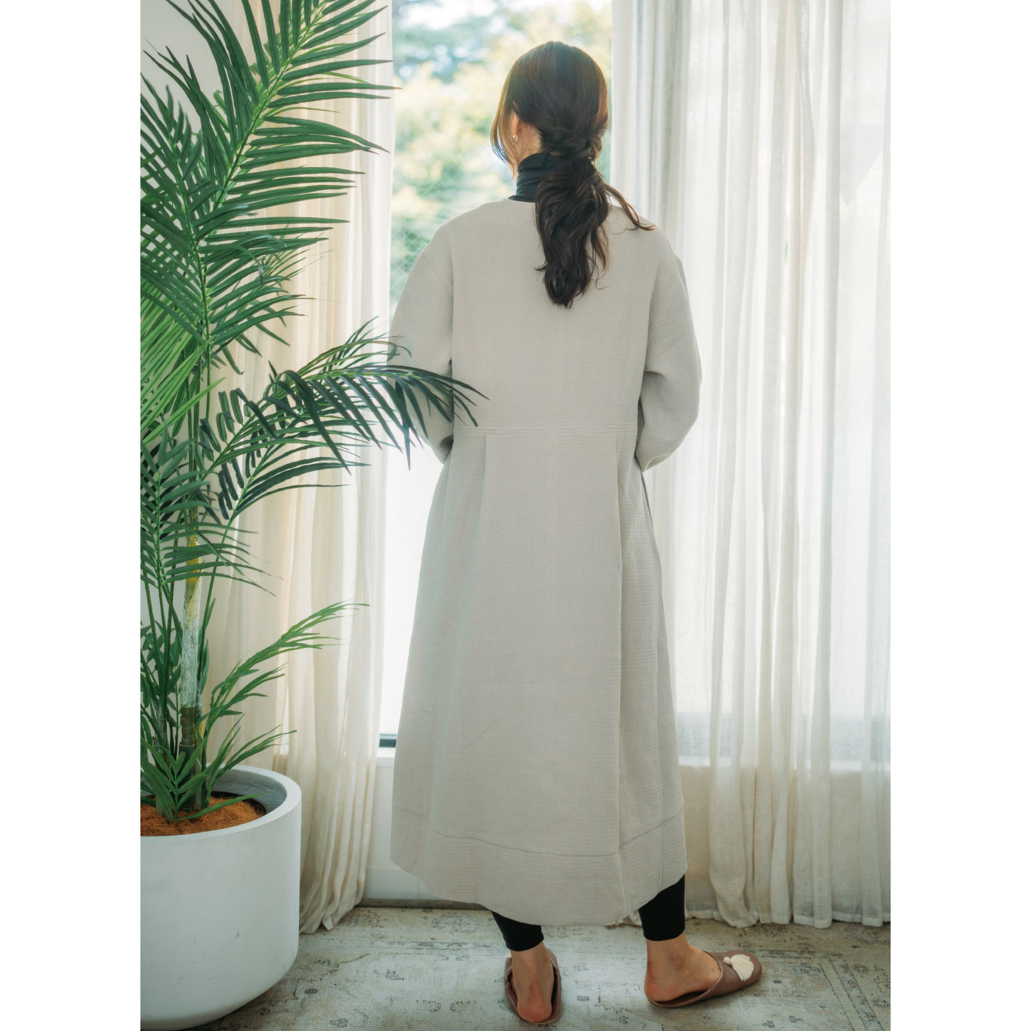 ヘ・エラ 大人美人 コットン１００％ コクーンシルエット ワンピース